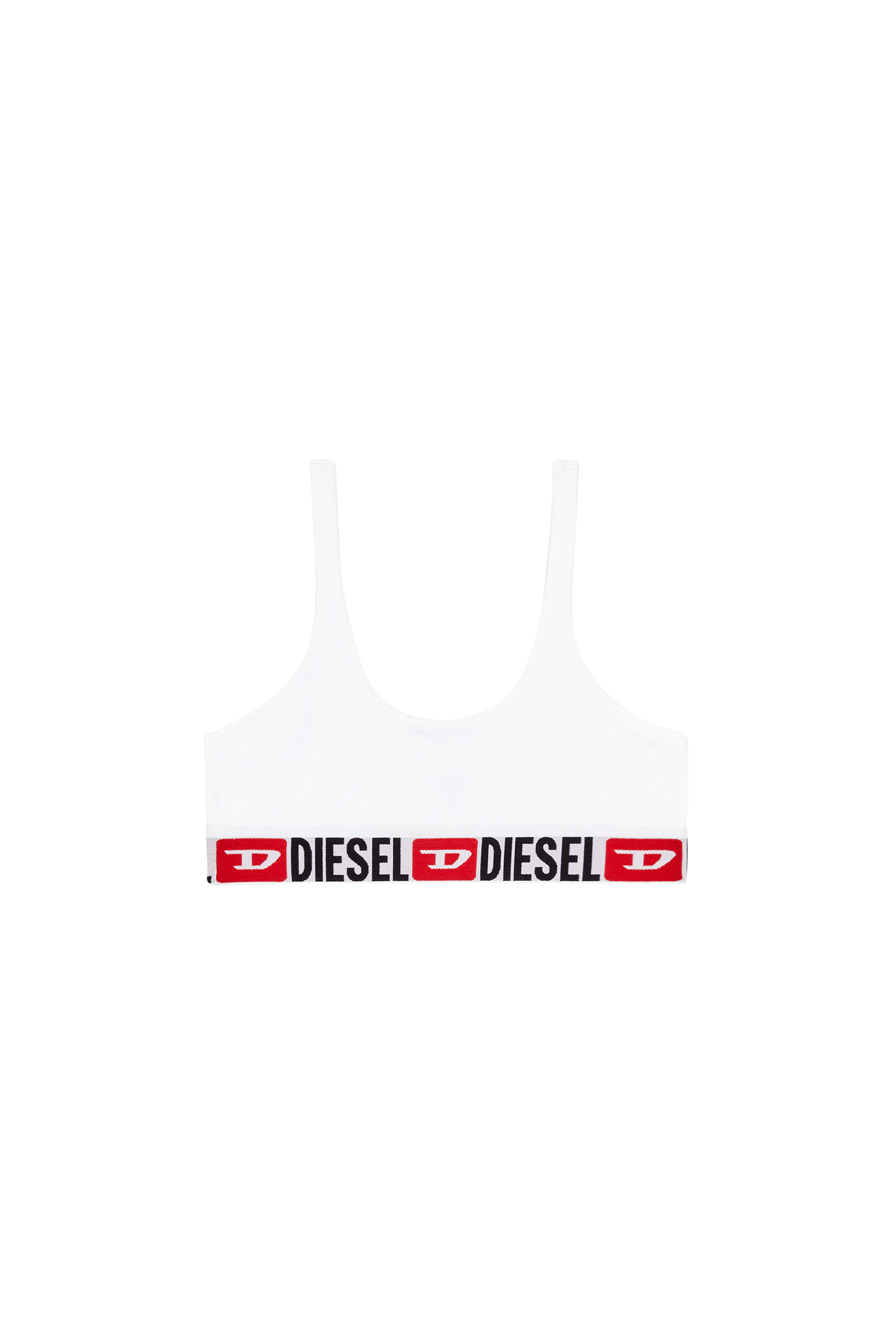 Diesel - UFSB-ORIBA, Woman's Bralette with logo band in White - 2