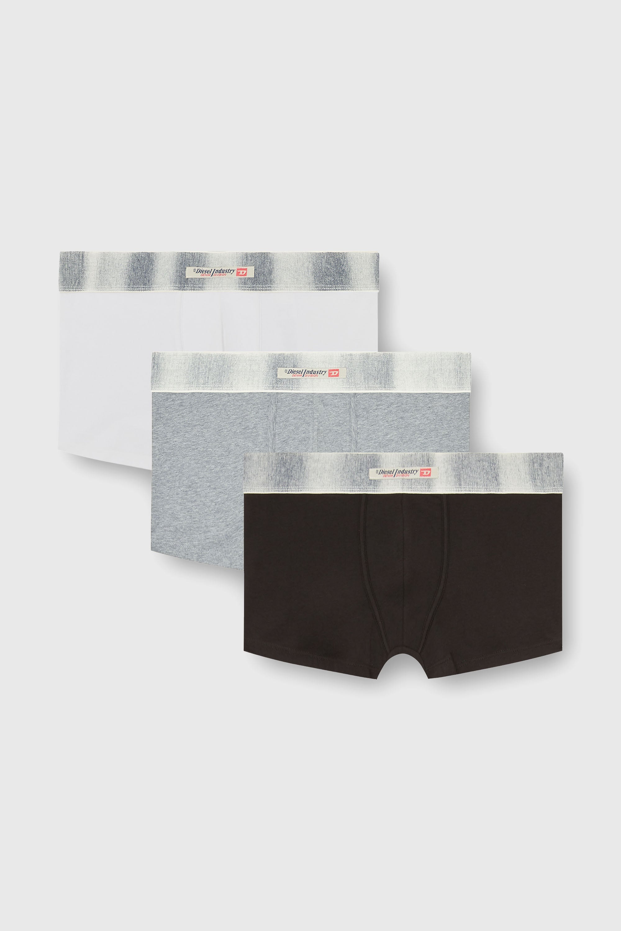 Diesel - DAMIEN-DNM-3PACK, Man's 3-pack of stretch cotton boxers with satin waistband in Multicolor/Grey - 1