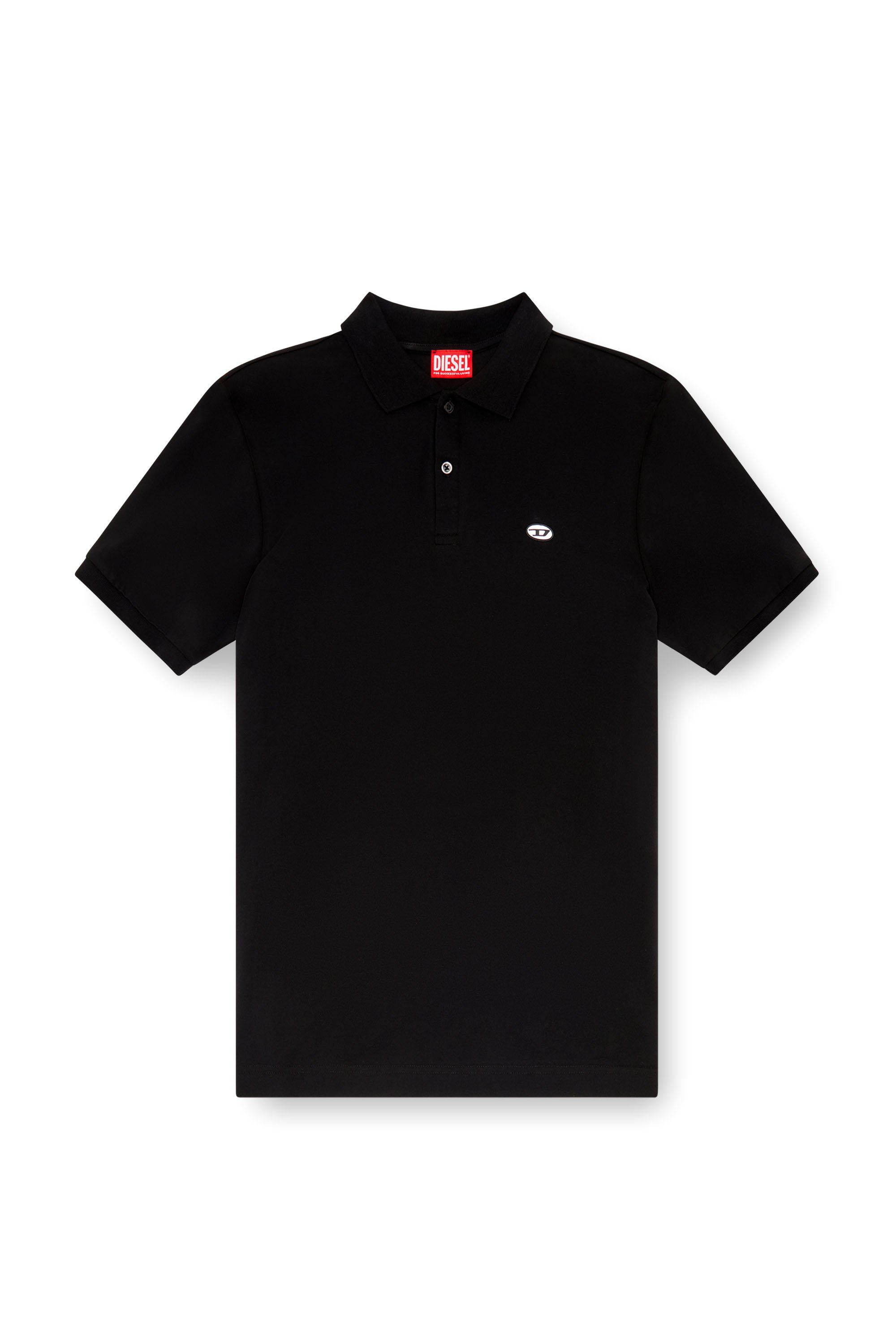 Diesel - T-REJUST-DOVAL-PJ, Man's Polo shirt with Oval D patch in Black - 4