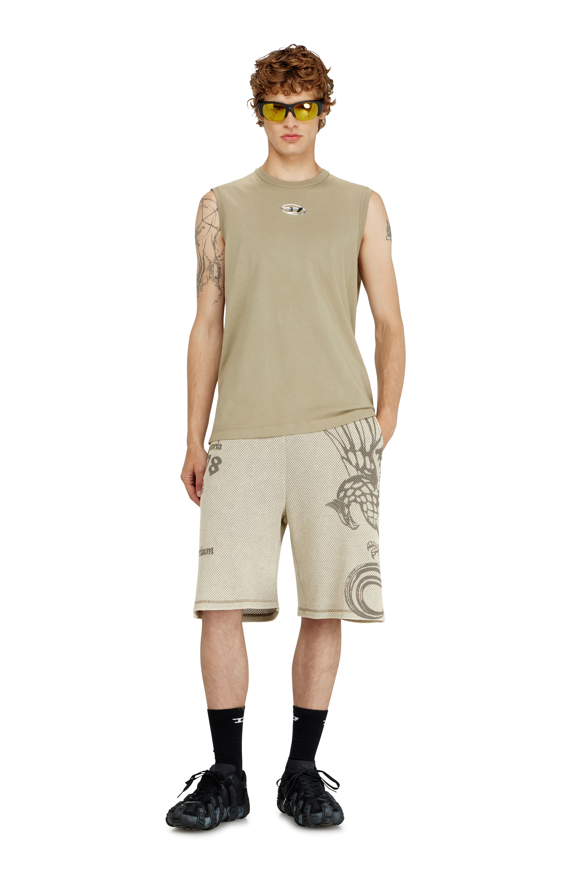 Diesel - T-BISCO-IOD, Man's Cotton tank top with metallic Oval D in null - 1