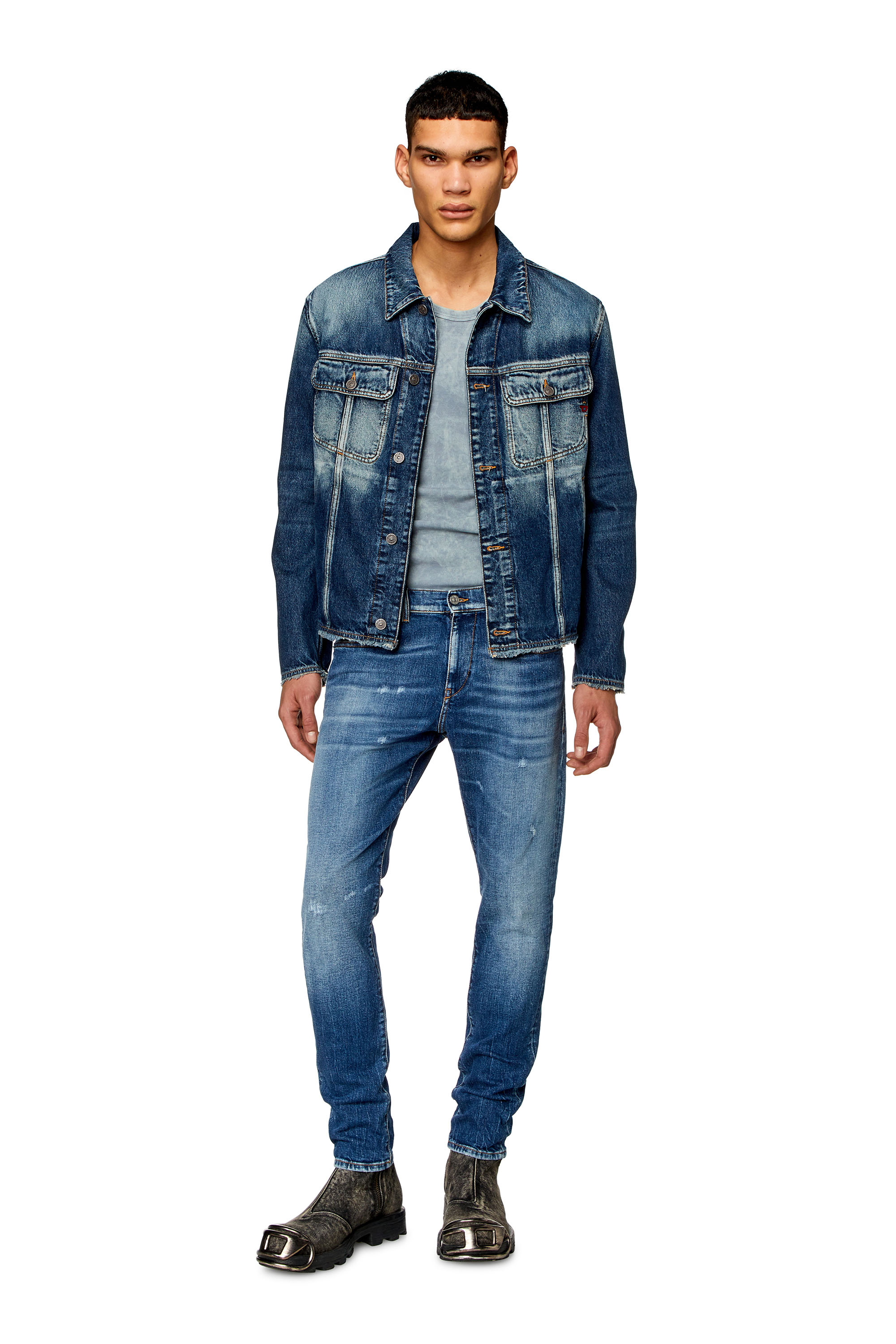 Diesel - Man's Slim Jeans 2019 D-Strukt 007T3, Medium blue - 1