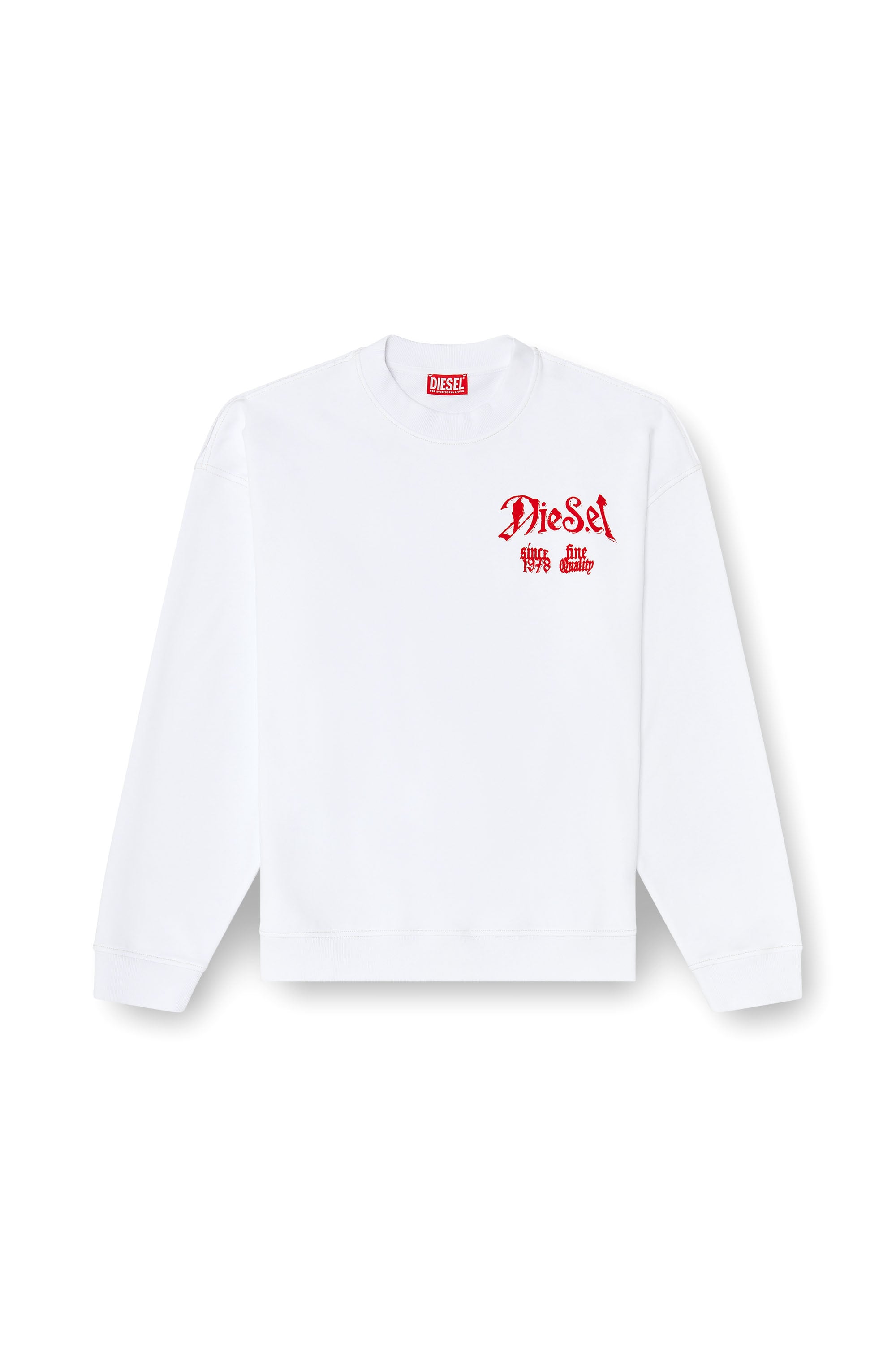 Diesel - S-BOXT-AA2, Man's Cotton sweatshirt with flocked graphics in null - 3