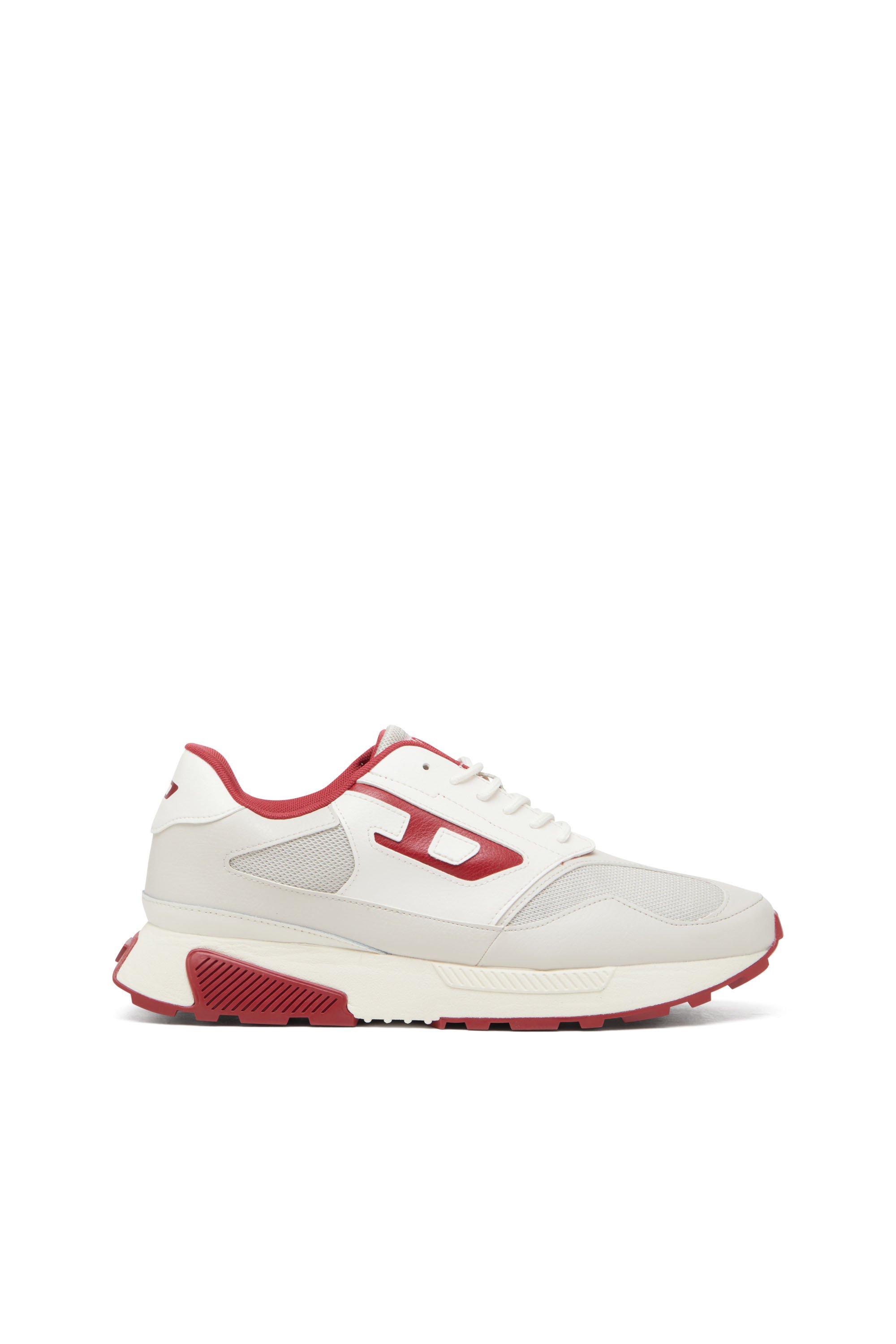 Diesel - S-TAME-D RUNNING, Man's S-Tame-D-Sneakers in mesh, suede and PU in White/Red - 1