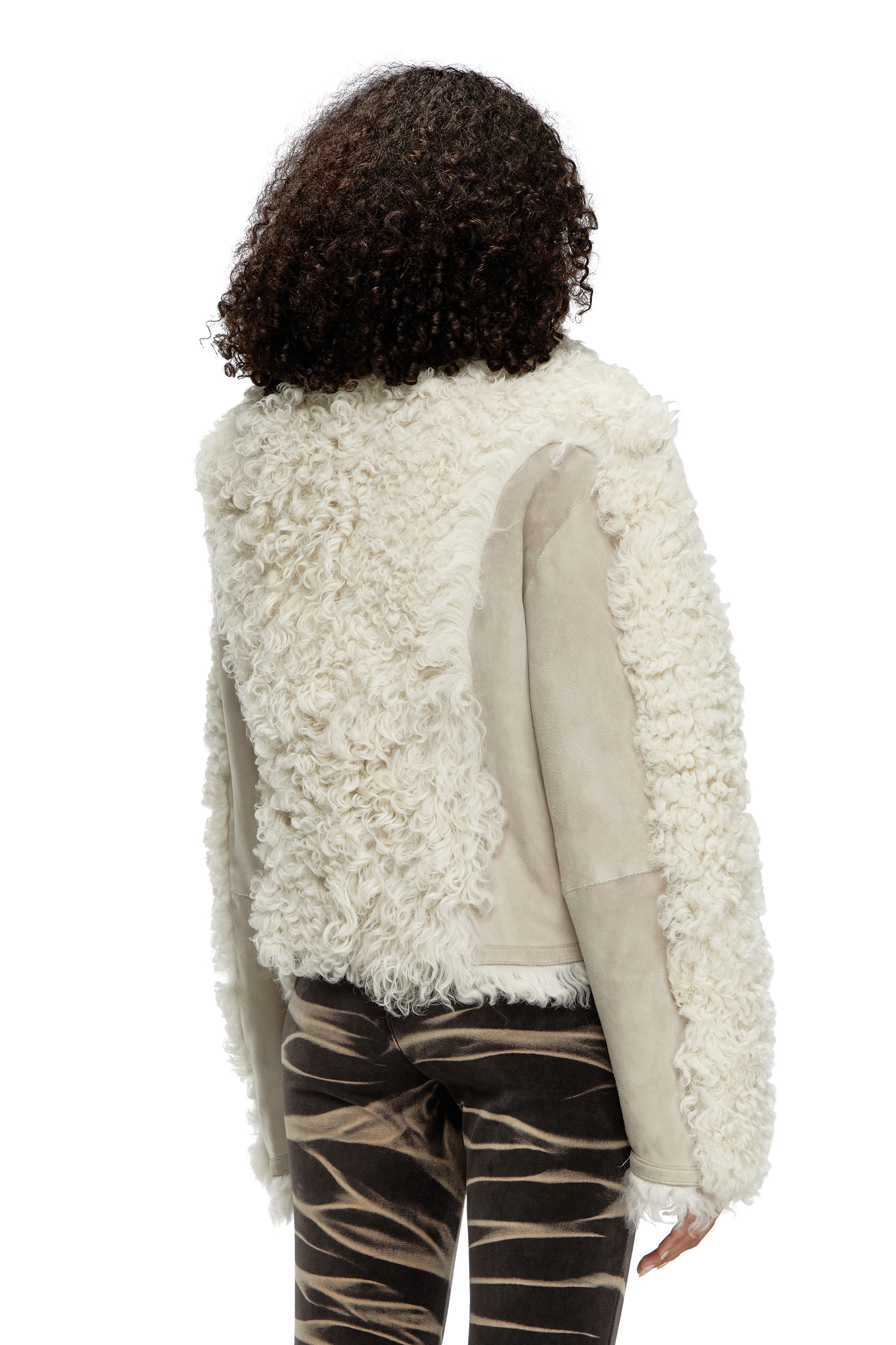 Diesel - L-AUREL, Woman's Shearling jacket in White - 4