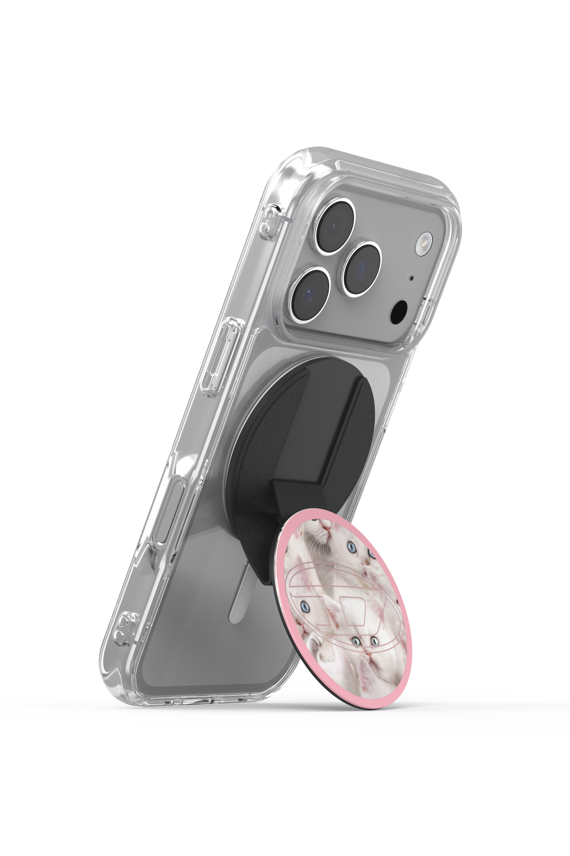 Diesel - 60452  GRIP CASE, Unisex's Oval D cats magsafe gripstand in Pink - 5