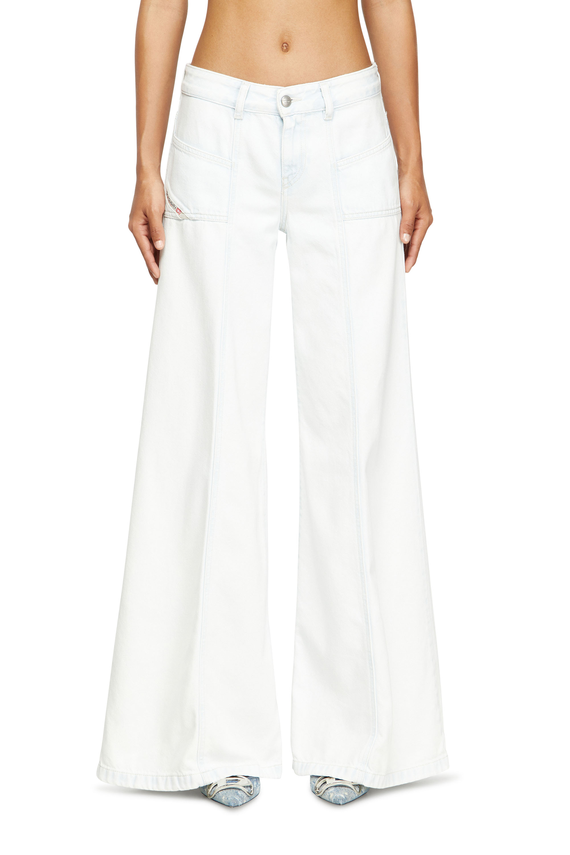 Flare Jeans D-Akii 09M08, White Diesel - Woman's Flare Jeans D-Akii 09M08, White - 3