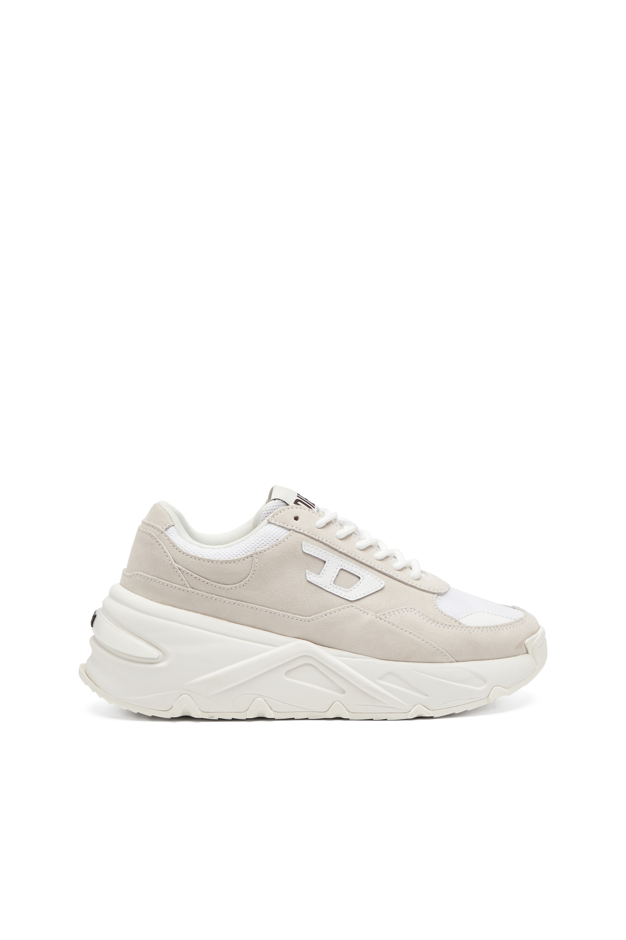 Diesel - S-SAVANNAH W, Woman's S-Savannah-Platform sneakers in suede and mesh in White - 1