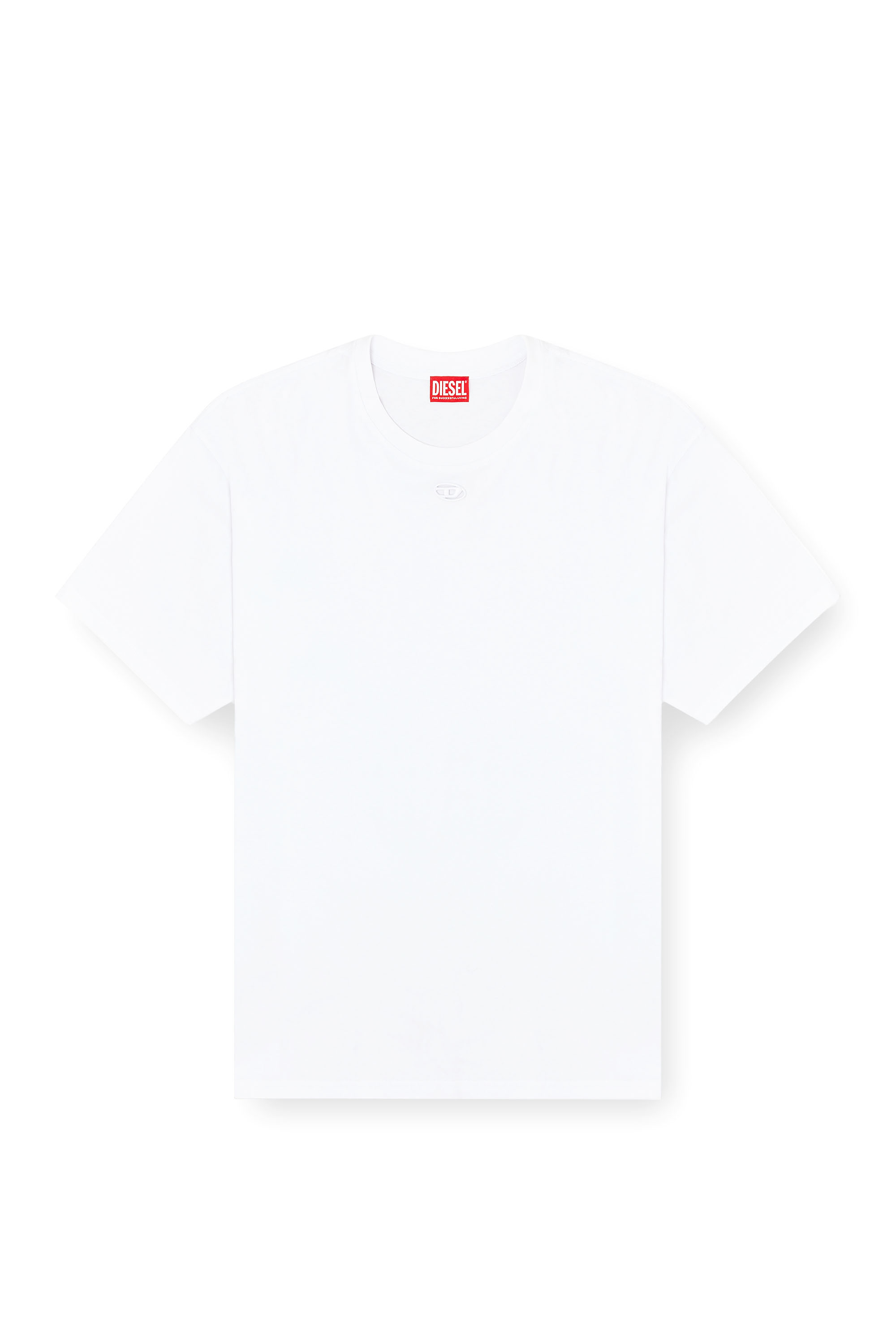 Diesel - T-BOXT-DCO, Man's Relaxed cotton T-shirt with Oval D embroidery in White - 2
