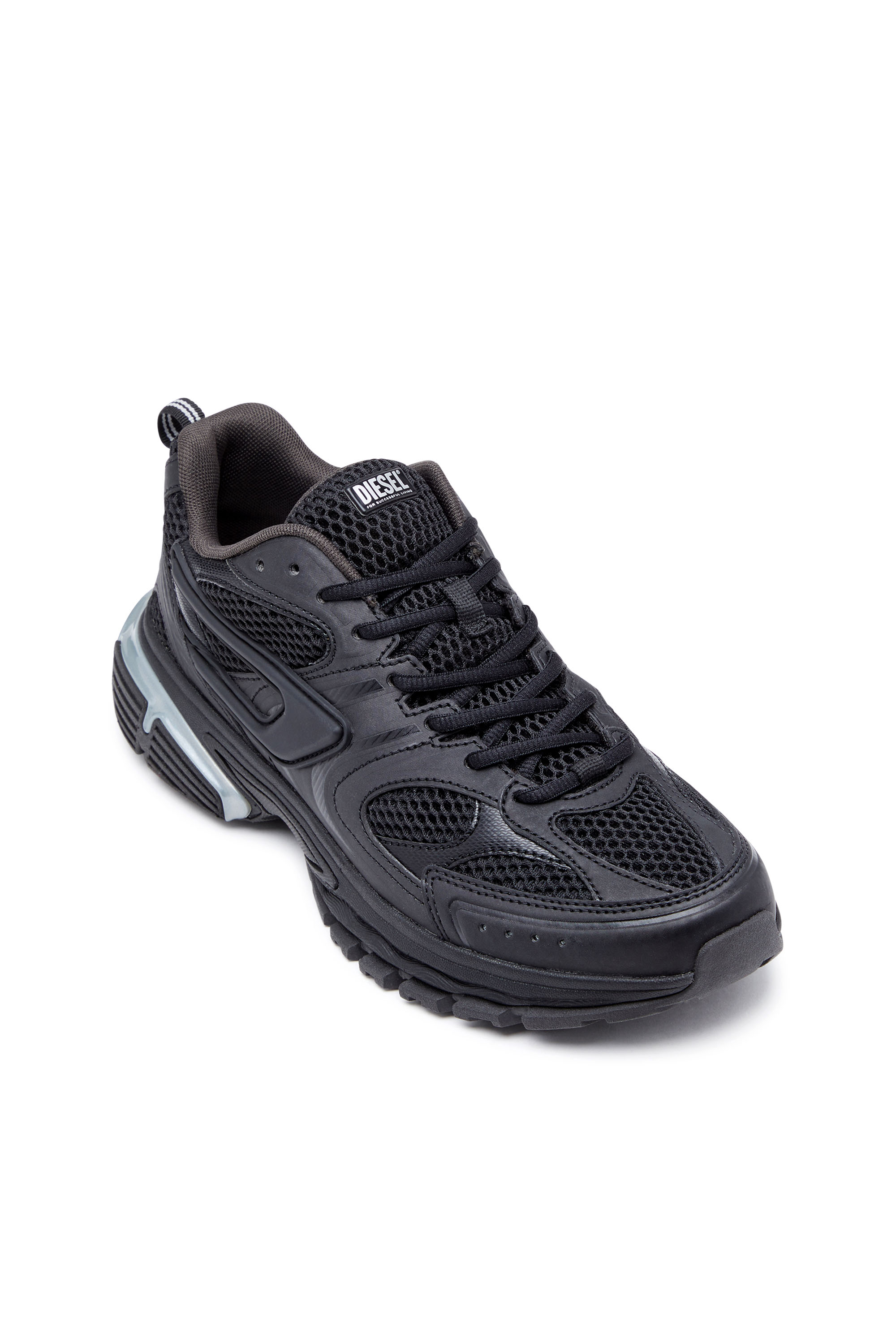 S-SERENDIPITY PRO-X1, Black Diesel - S-SERENDIPITY PRO-X1, Man's S-Serendipity Pro-X1 - Mesh sneakers with embossed overlays in Black - 6