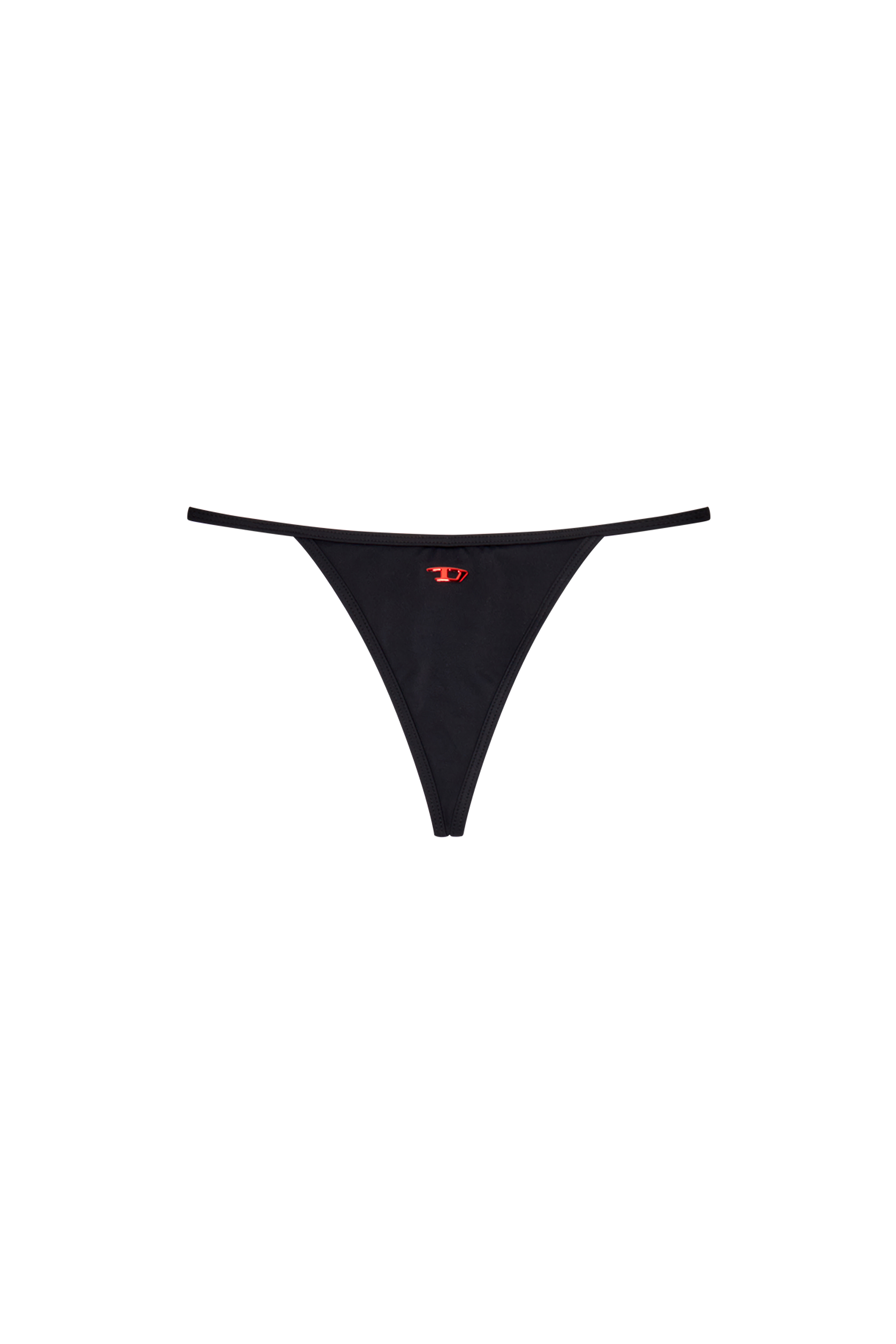Diesel - BFST-HELENA, Woman Thong bikini bottoms with D logo in Black - Image 4