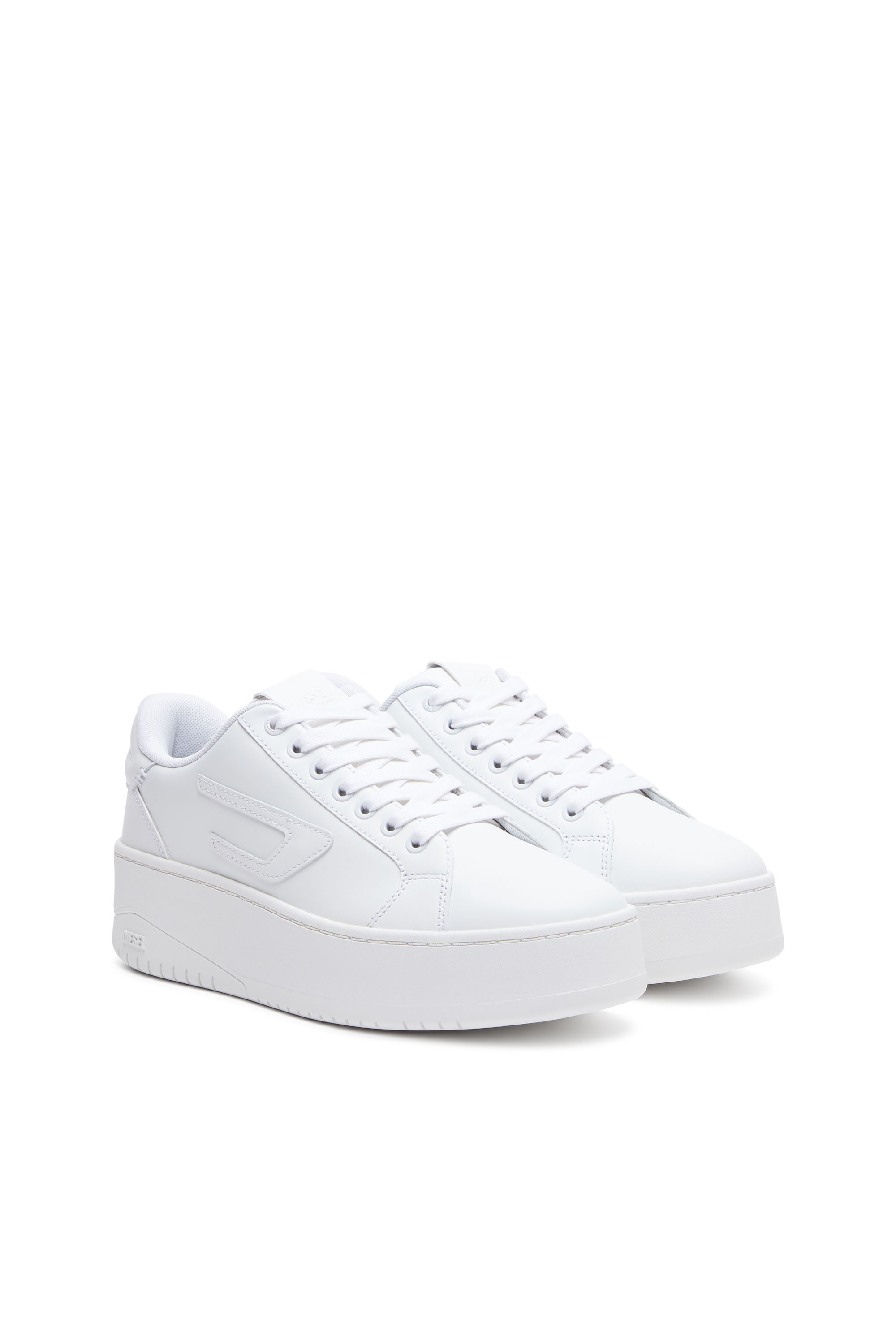 Diesel - S-ATHENE BOLD X, Woman S-Athene Bold-Flatform sneakers in leather in White - Image 2
