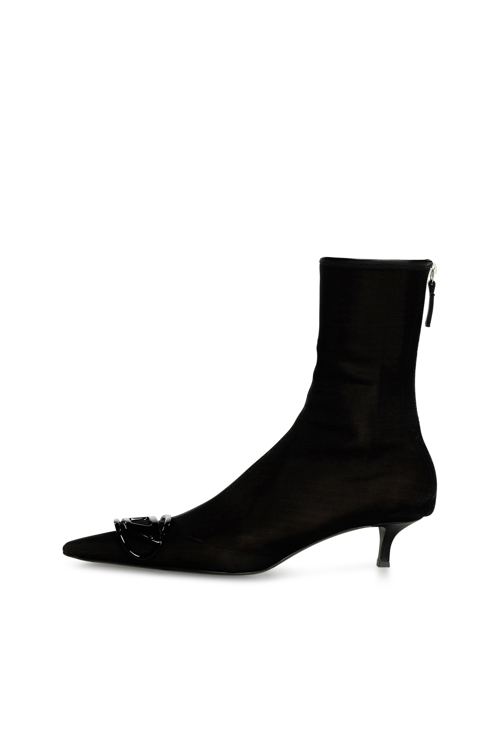 Diesel - D-VENUS KITTIE BT, Woman's D-Venus-Stretch-mesh ankle boots with kitten heel in Black - 5