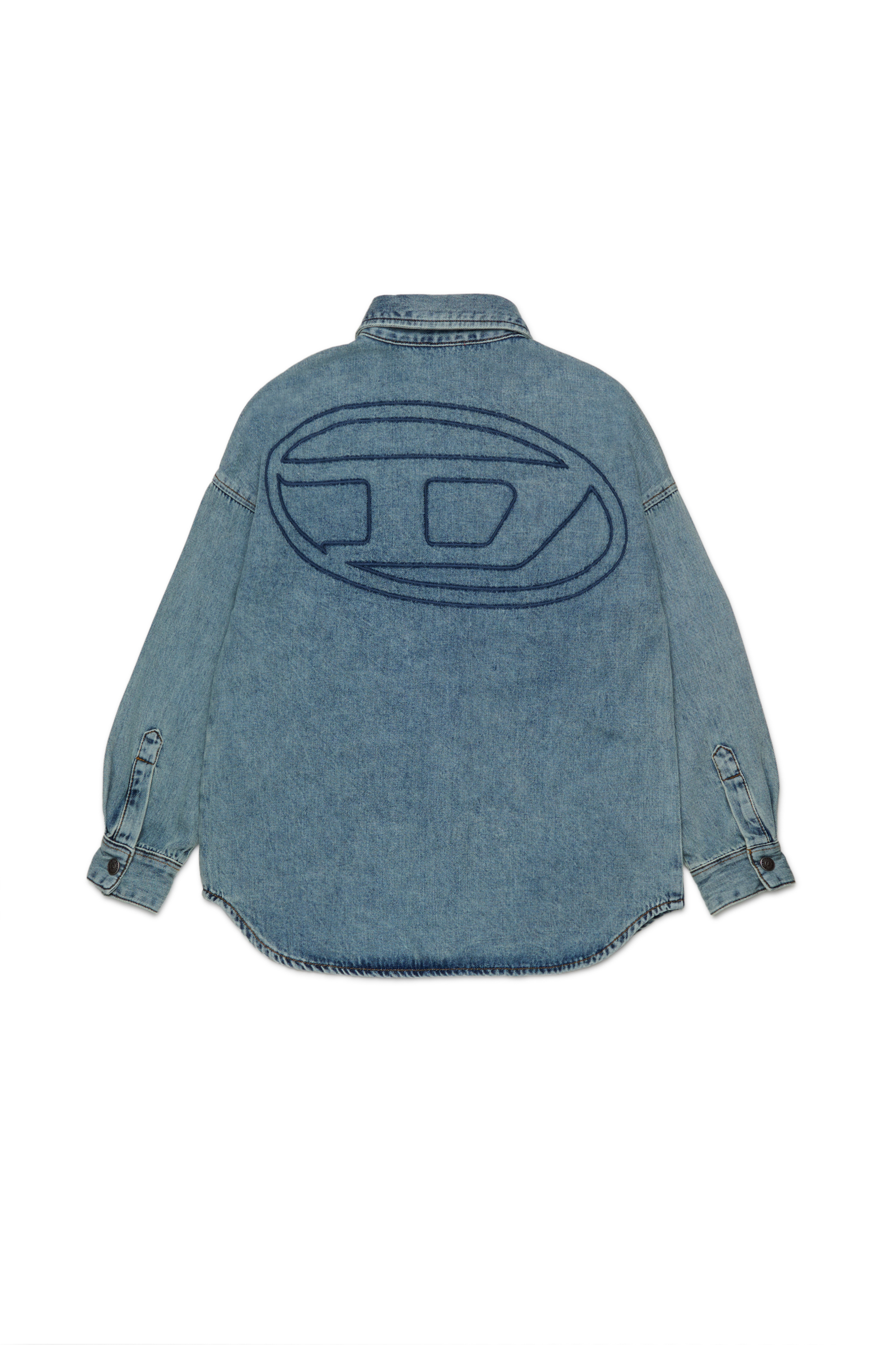 Diesel - CKAMA, Man's Denim shirt with back logo in Medium blue - 2