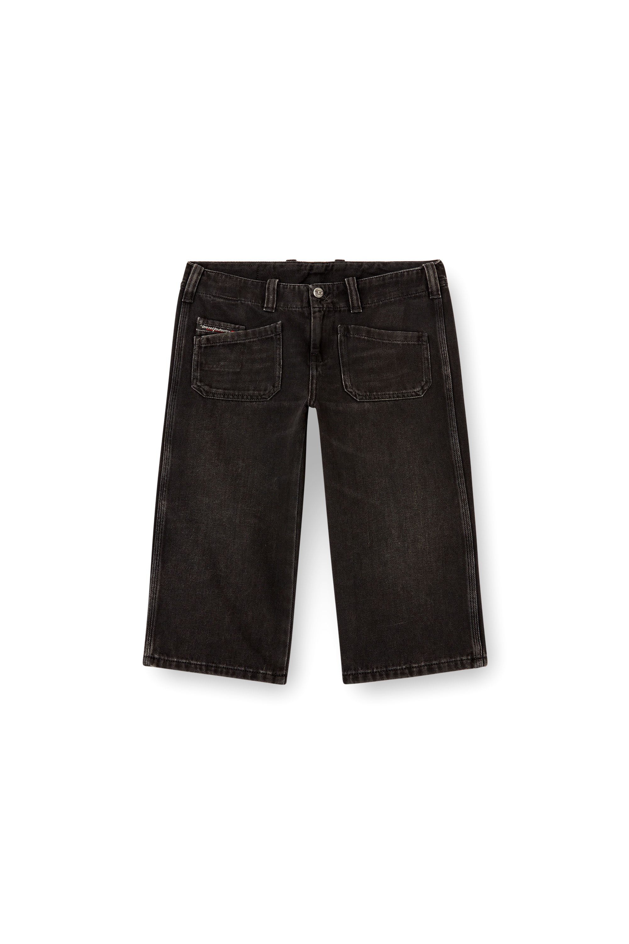 DE-KEATE-SHORT, Black Diesel - DE-KEATE-SHORT, Woman's Capri shorts in denim in Black - 2