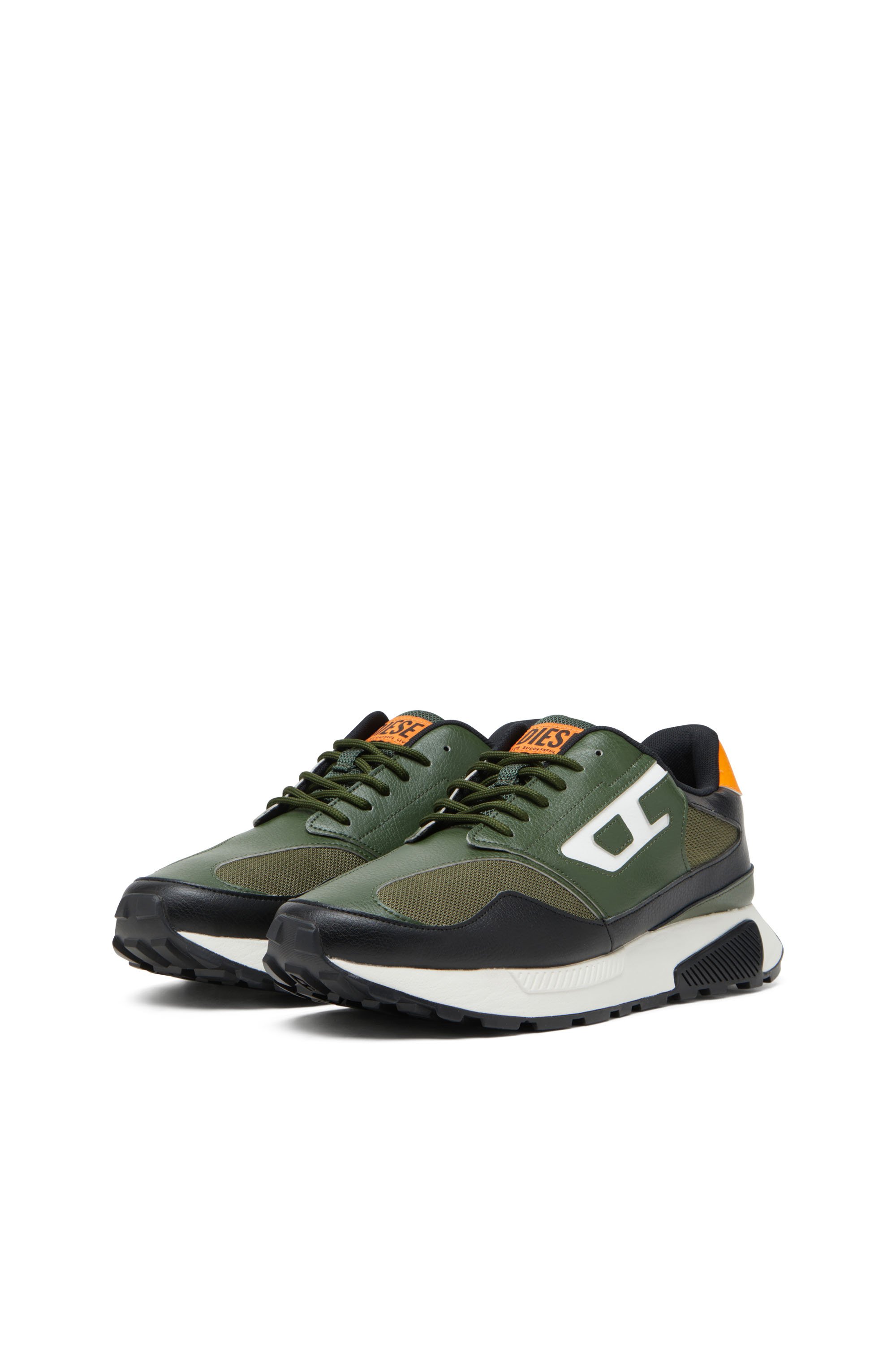 Diesel - S-TAME-D RUNNING, Man's S-Tame-D-Sneakers in mesh, suede and PU in Olive Green - 8