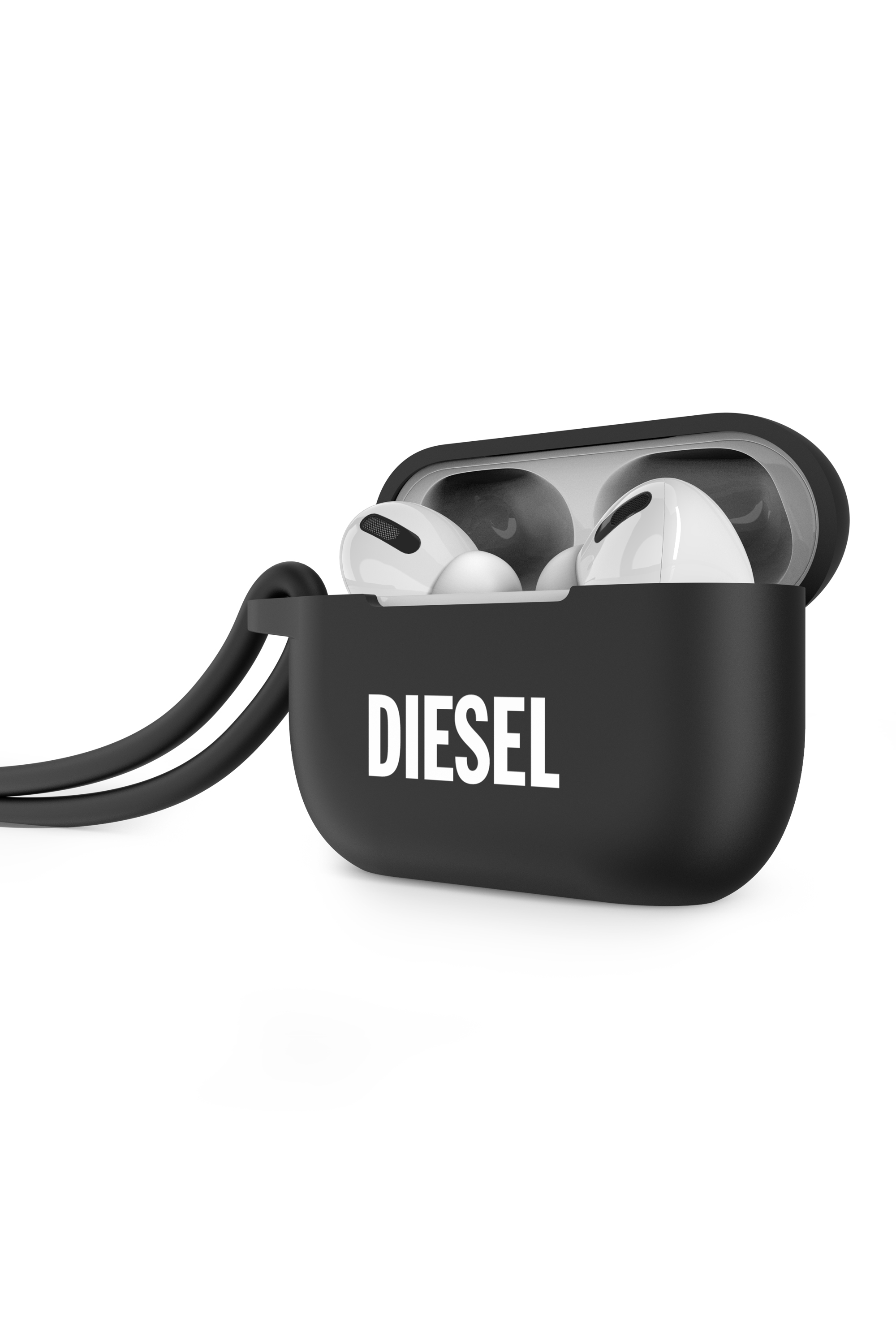 Diesel - 49863 AIRPOD CASE, Unisex Airpod case with lanyard for AirPods pro in Black - Image 3