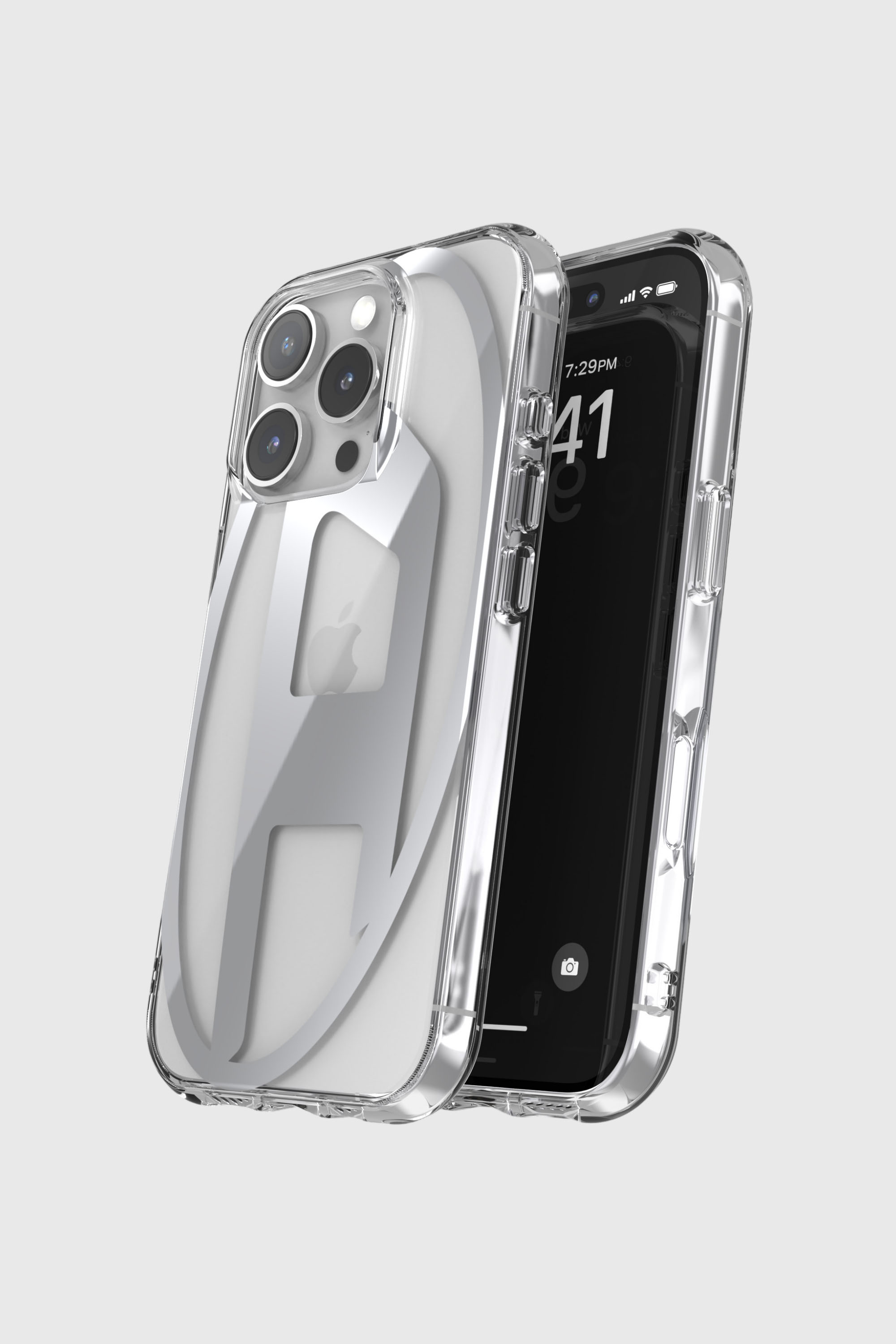 Diesel - 60140 AOP CASE, Unisex's Oval D Mirror Case for iP 16 Pro in Silver - 4