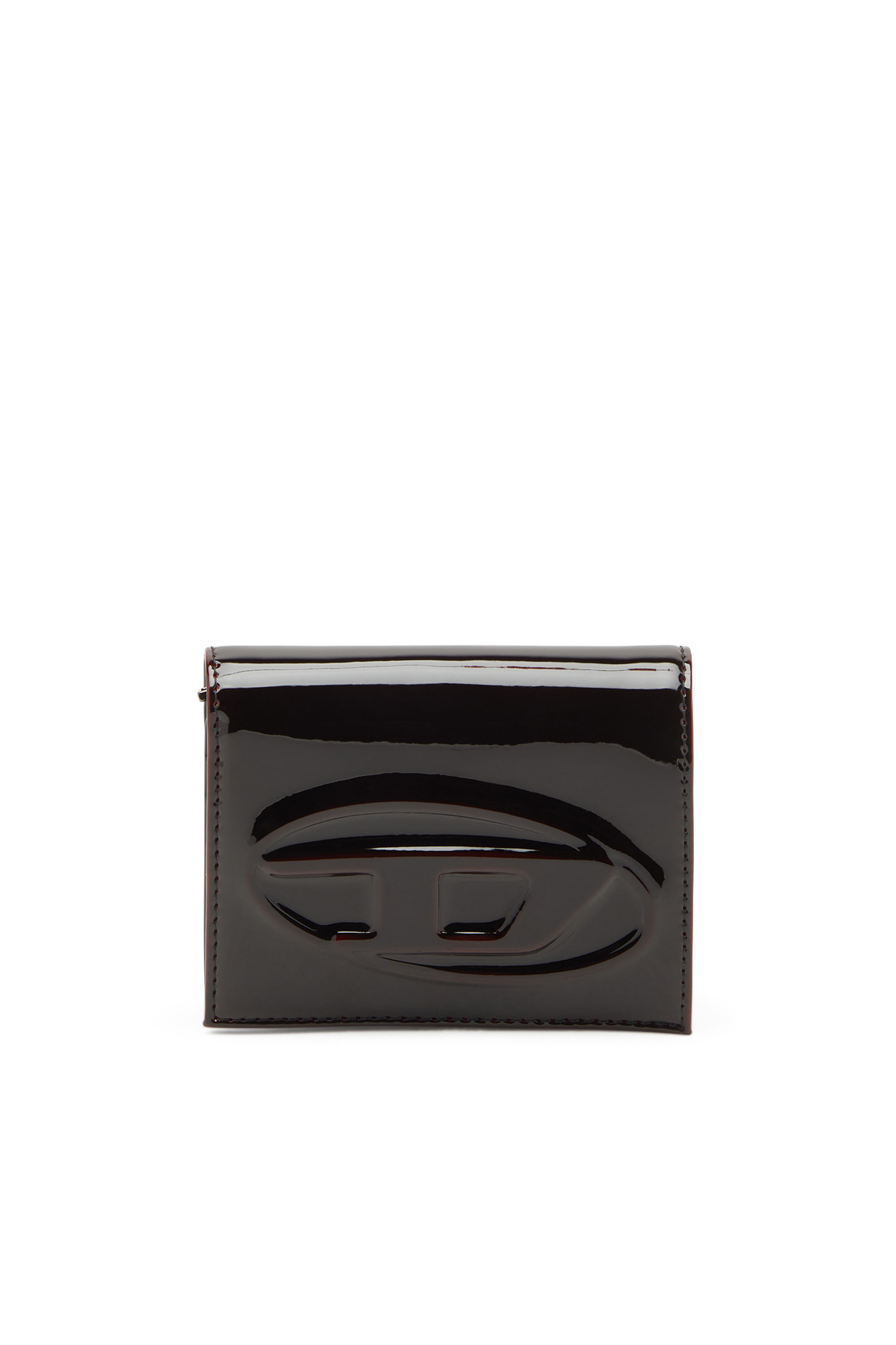 Diesel - 1DR BI FOLD III, Woman's Bi-fold wallet in liquid PU in Burgundy - 1