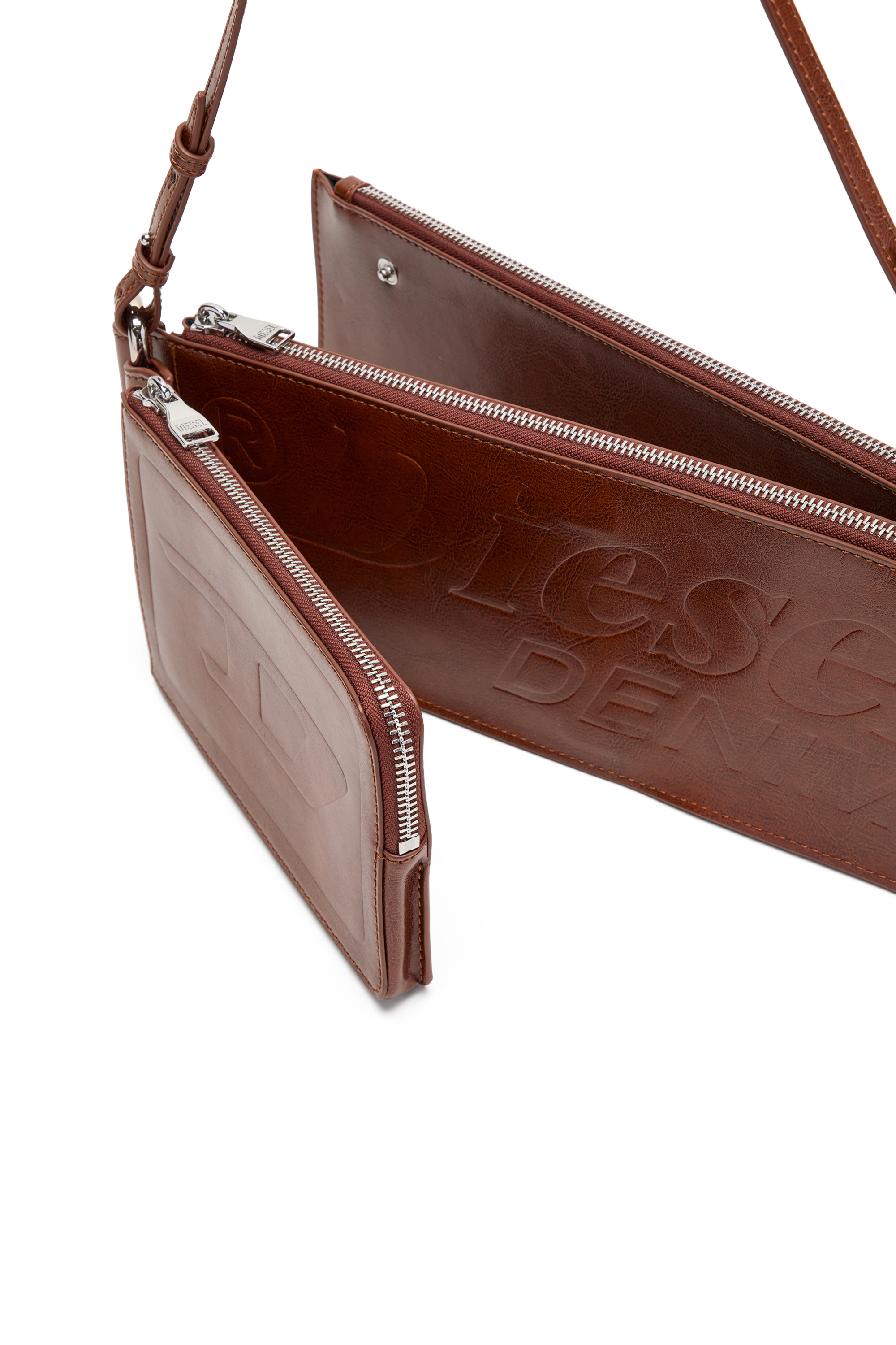 Diesel - FLAG-D SHOULDER BAG X, Unisex's Flag-D-Modular logo-embossed shoulder bag in Brown - 5