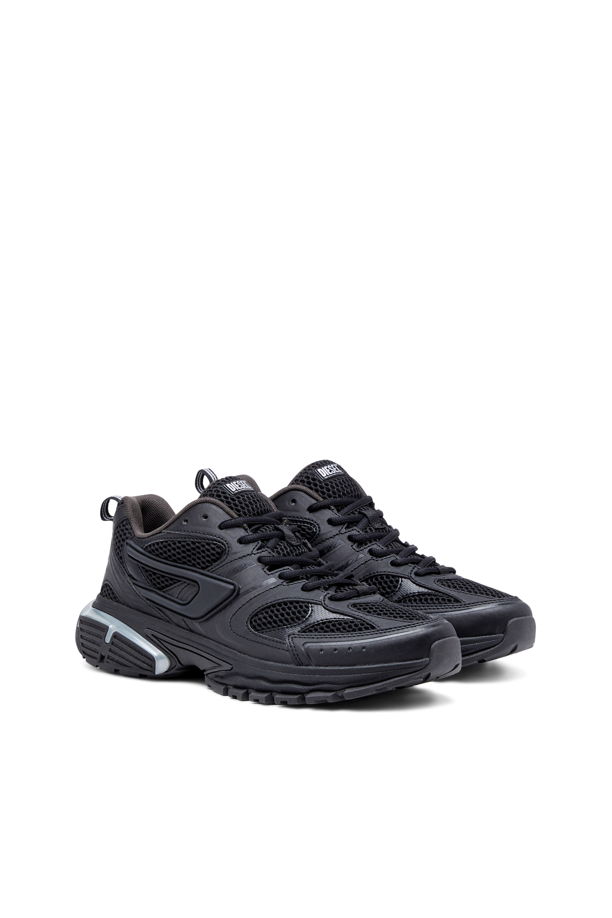 S-SERENDIPITY PRO-X1, Black Diesel - S-SERENDIPITY PRO-X1, Man's S-Serendipity Pro-X1 - Mesh sneakers with embossed overlays in Black - 2