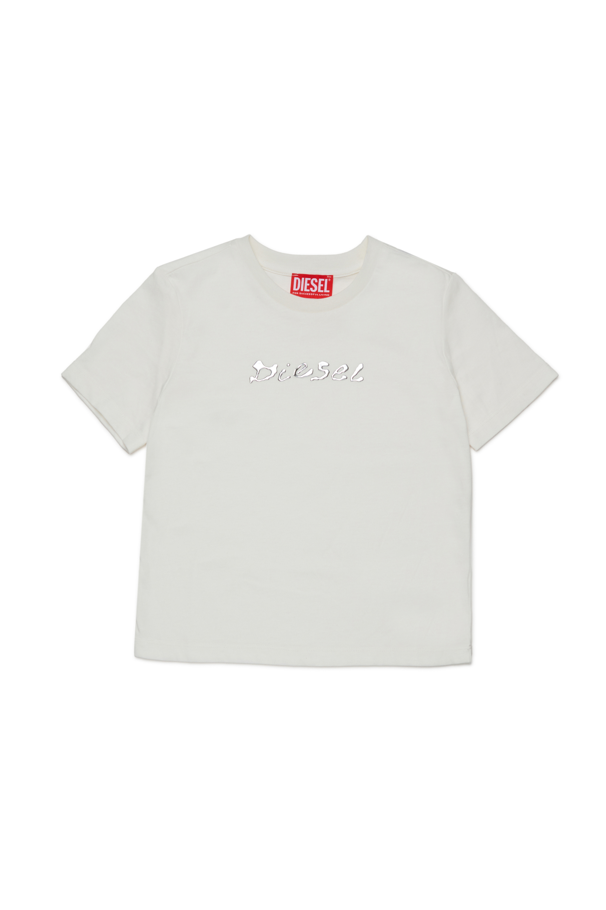 Diesel - TRISTANA, Woman's Cotton T-shirt with front logo in White - 1