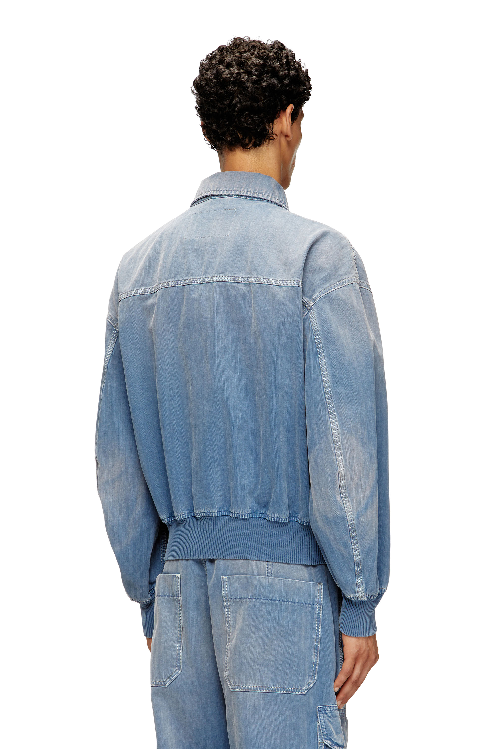 Diesel - D-KURZ, Unisex's Jacket in coloured herringbone denim in Light Blue - 4
