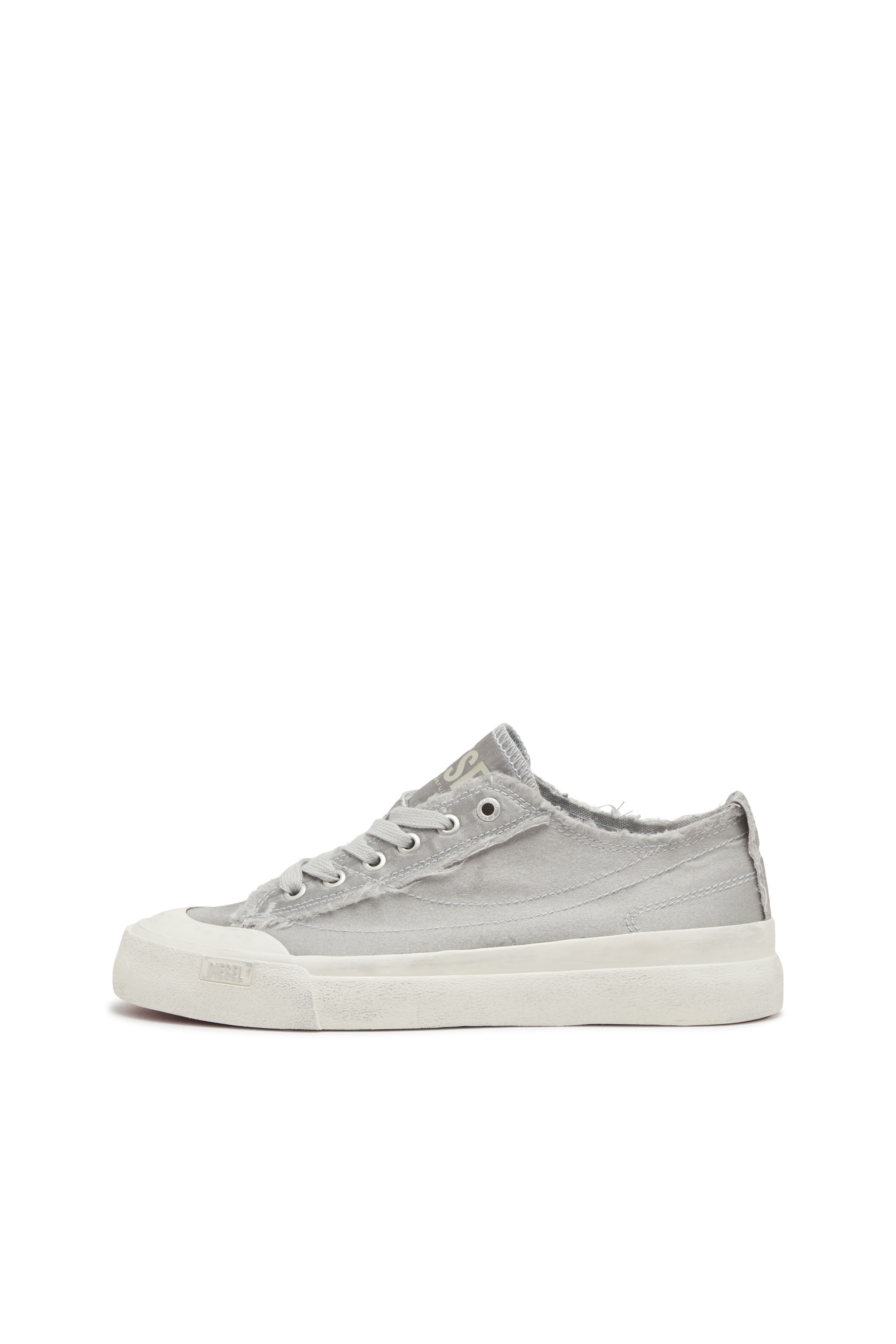 Diesel - S-ATHOS LOW W, Woman's S-Athos Low-Sneakers in distressed satin in Light Grey - 8