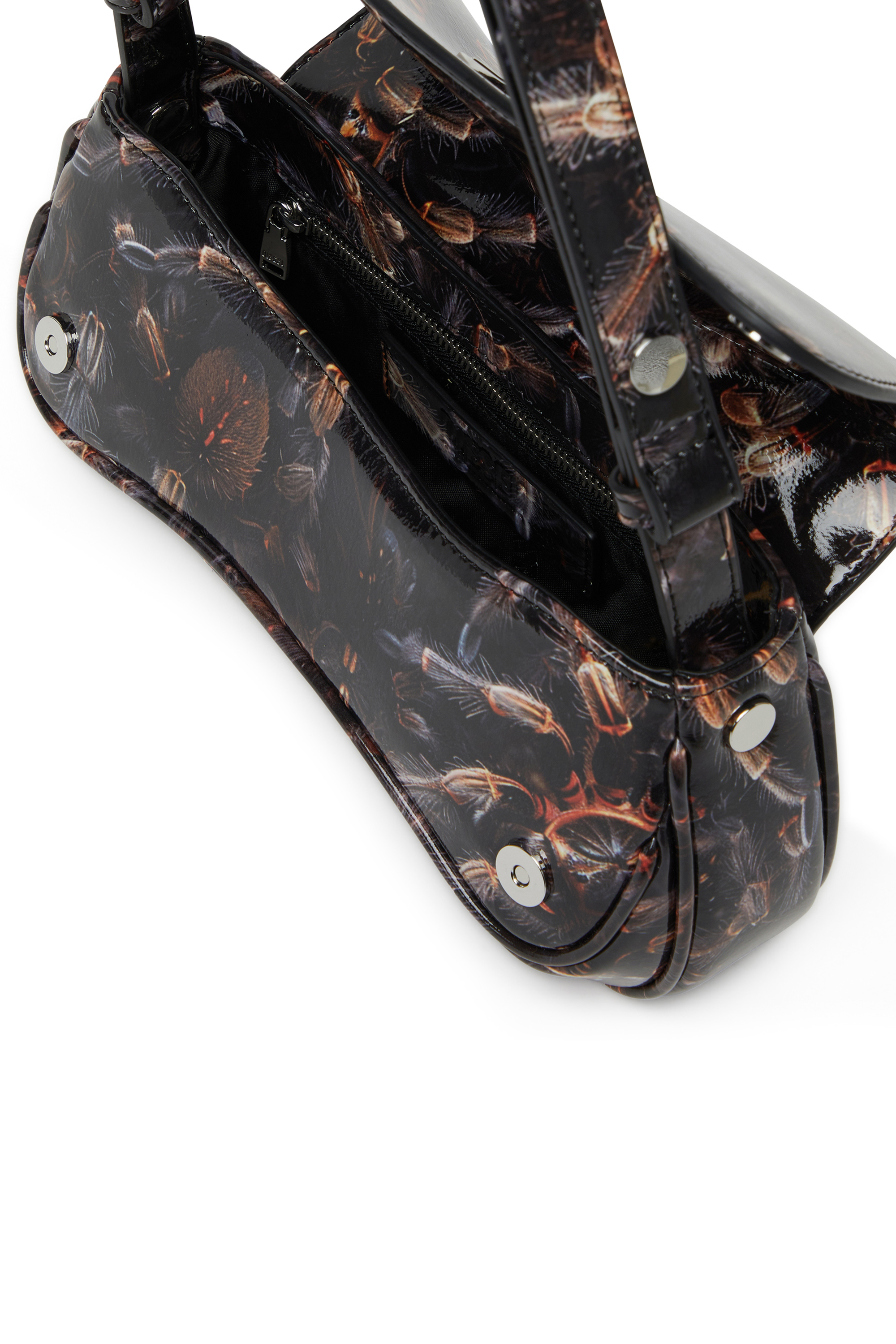 Diesel - PLAY CLUTCH, Woman's Play-Glossy clutch with print in Black/Brown - 3