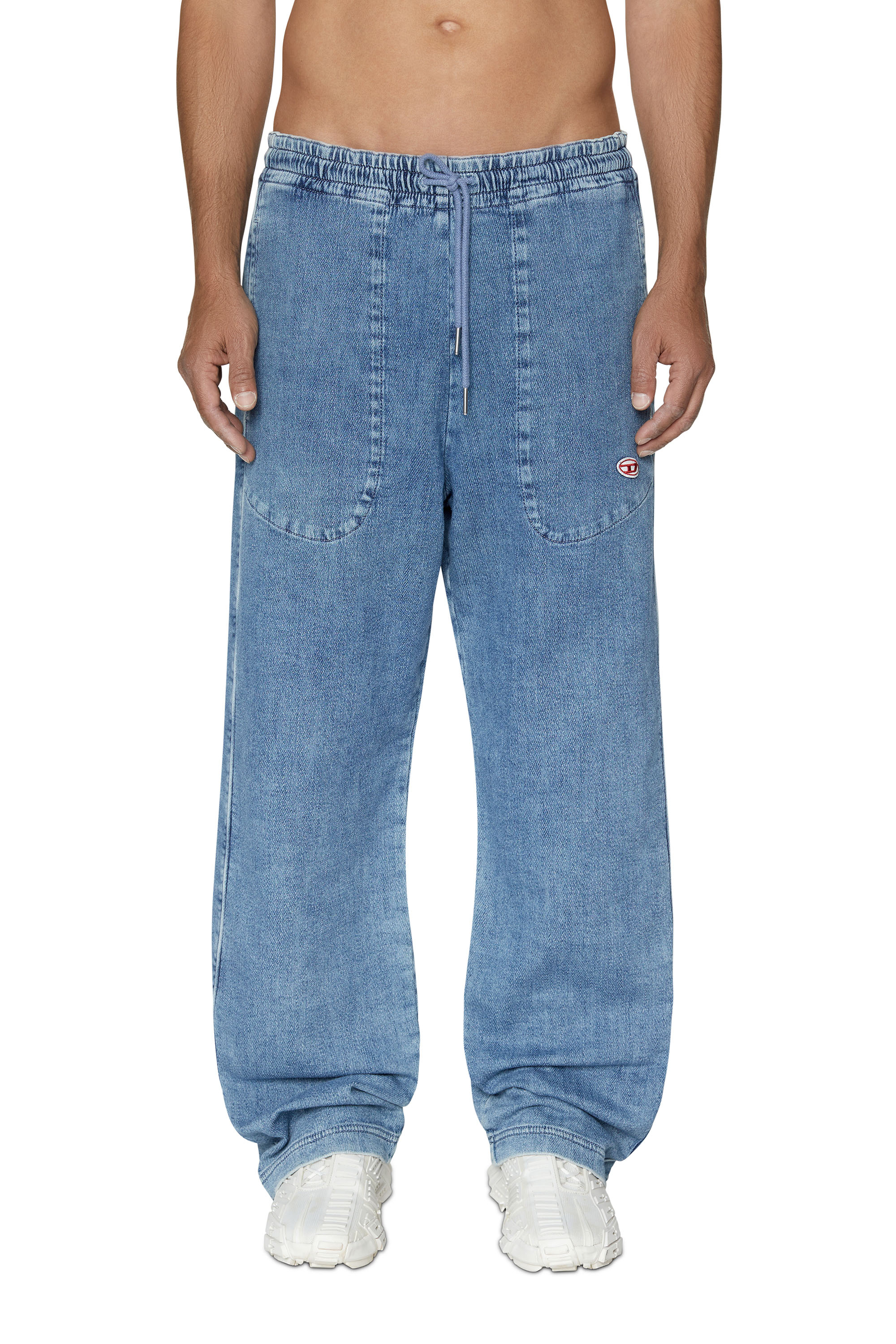 Diesel - Straight D-Martians Track Denim 09D01, Light Blue - Image 1