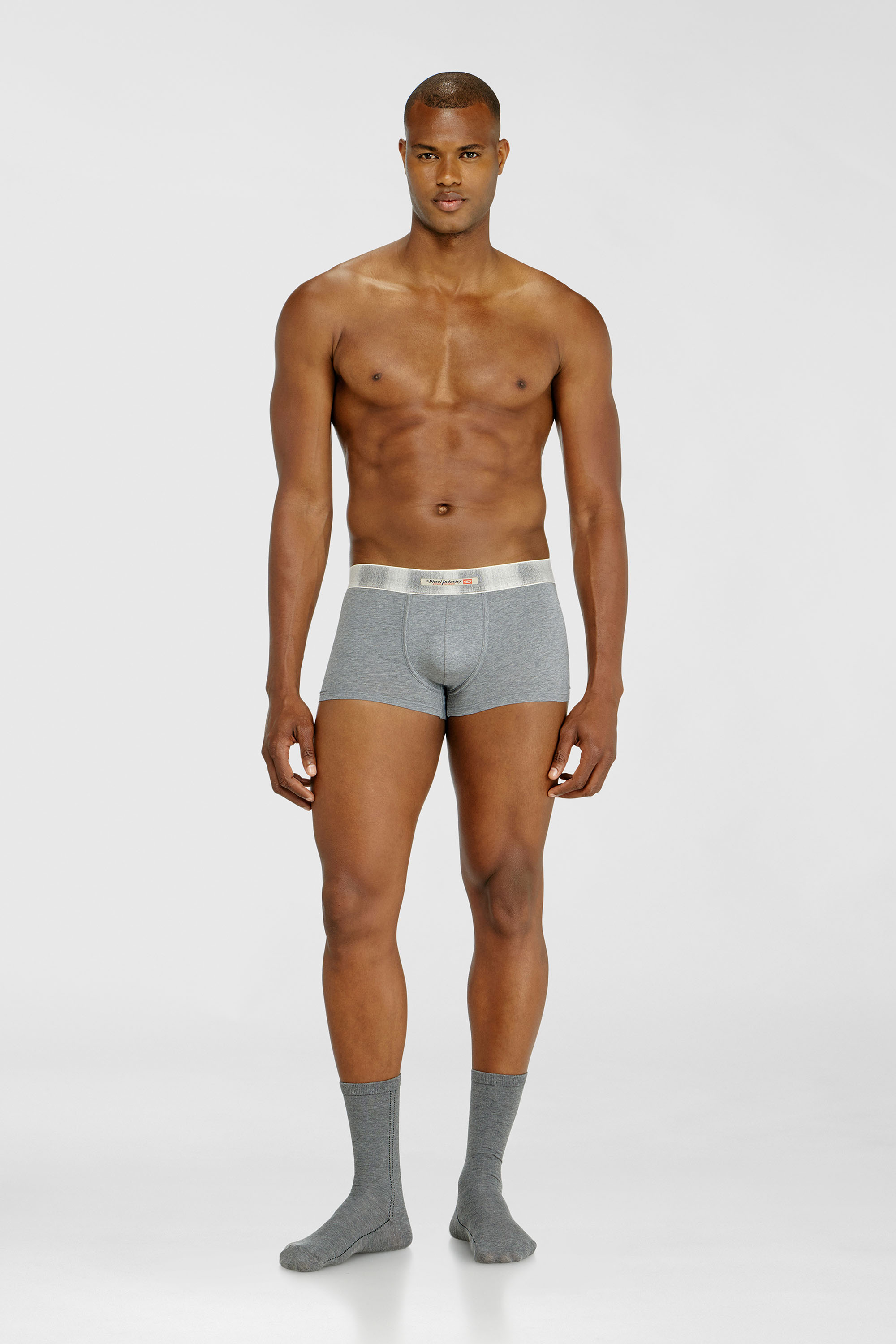 Diesel - DAMIEN-DNM-3PACK, Man's 3-pack of stretch cotton boxers with satin waistband in Multicolor/Grey - 2