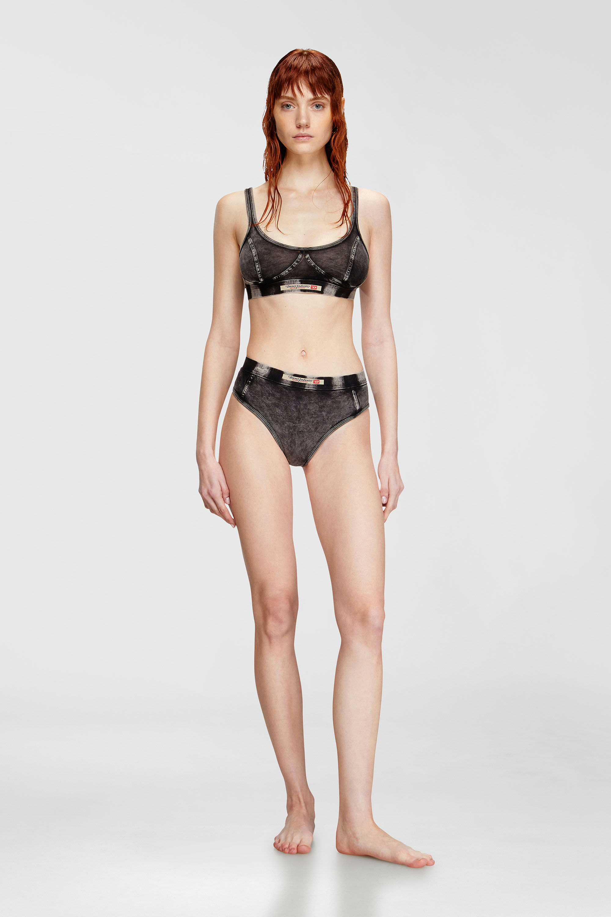 Diesel - HIPSTER-DNM, Woman's Hipster briefs in denim-effect jersey in Black - 1