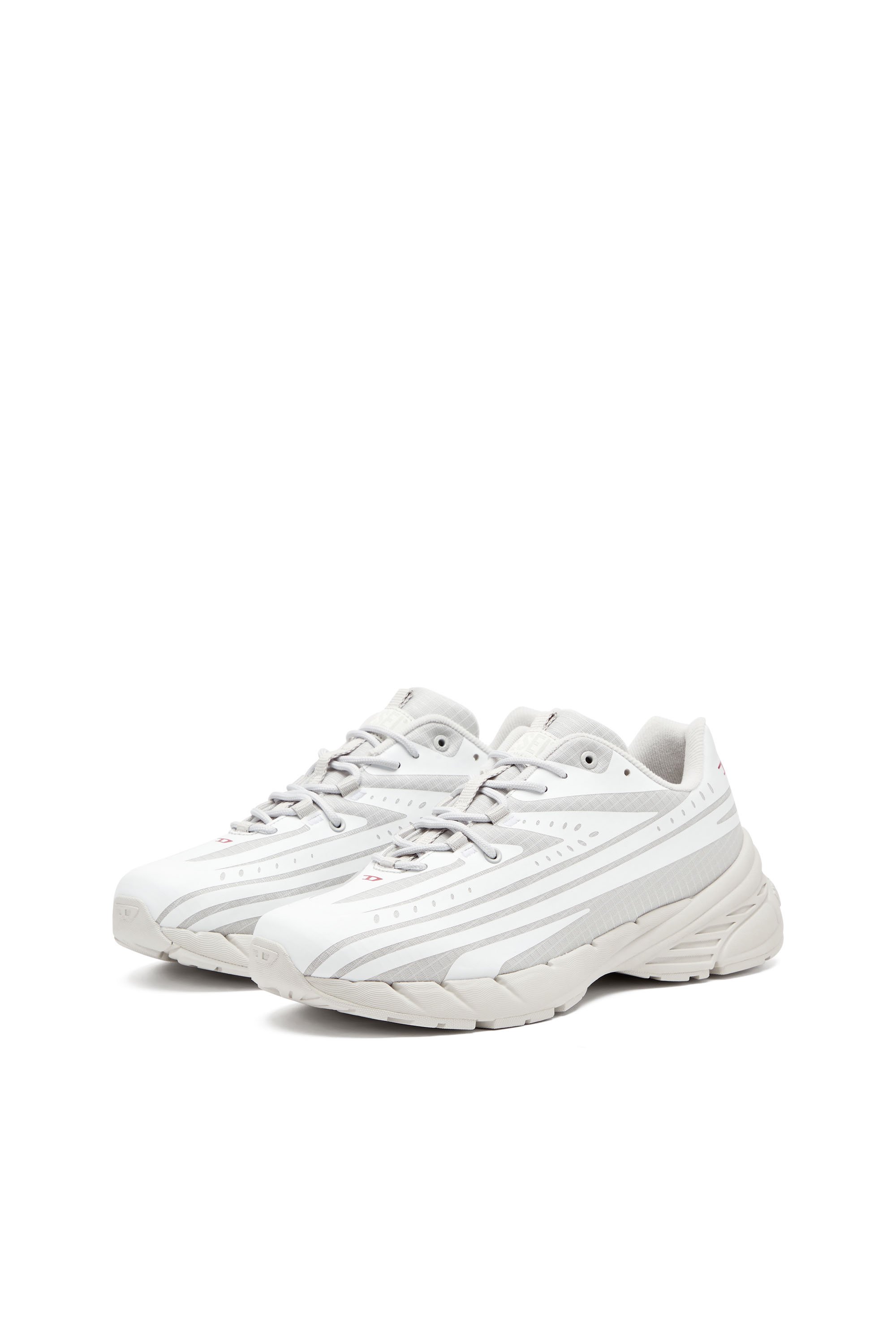 Diesel - D-AIRSPEED LOW W, Woman's D-Airspeed Low-Striped sneakers in coated ripstop in White/Grey - 9