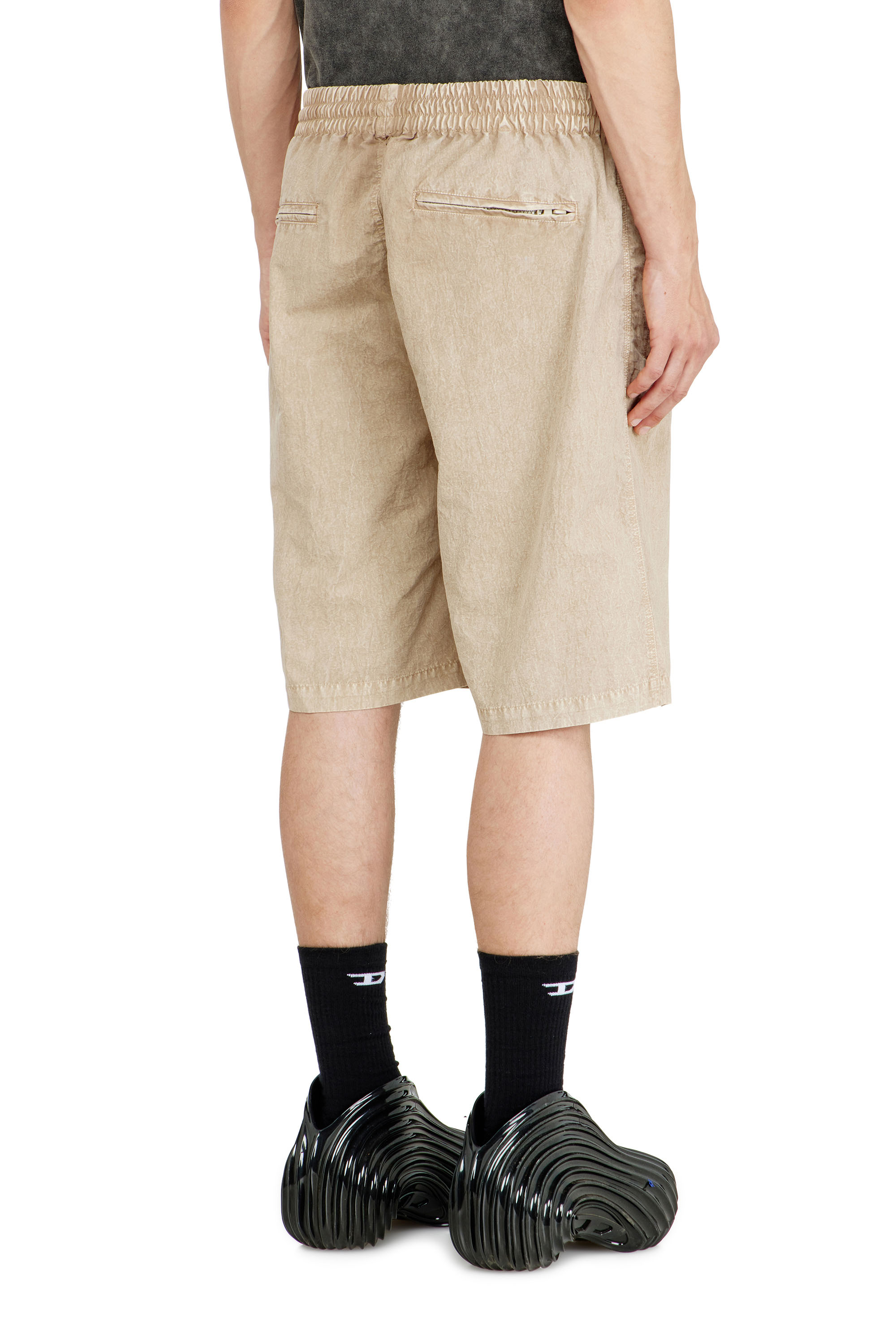 Diesel - P-THECK-SHORT-PLBH, Man's Treated nylon shorts in Beige - 3