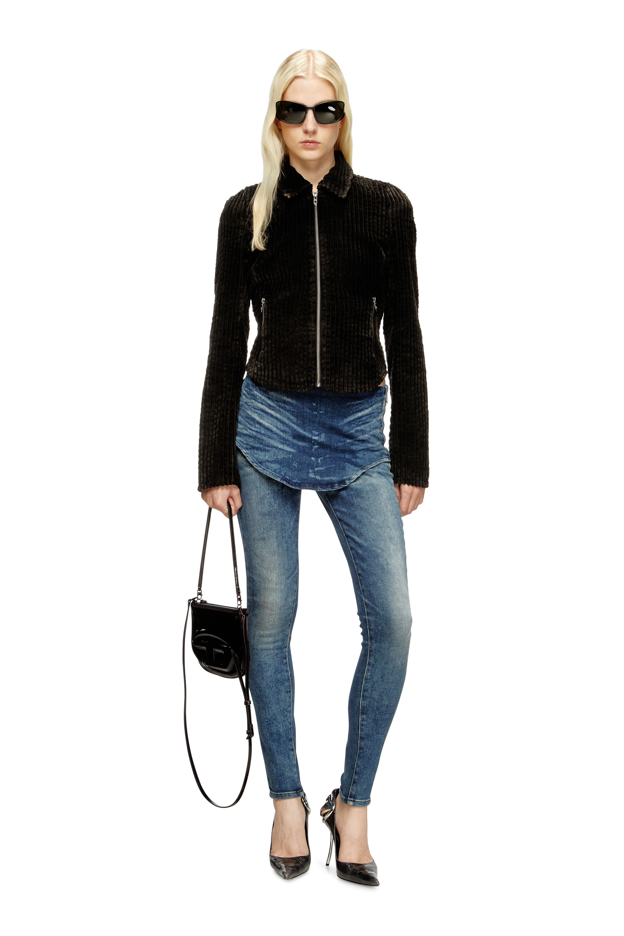 Diesel - G-ENEA, Woman's Shirt-jacket in cotton corduroy in Brown - 1