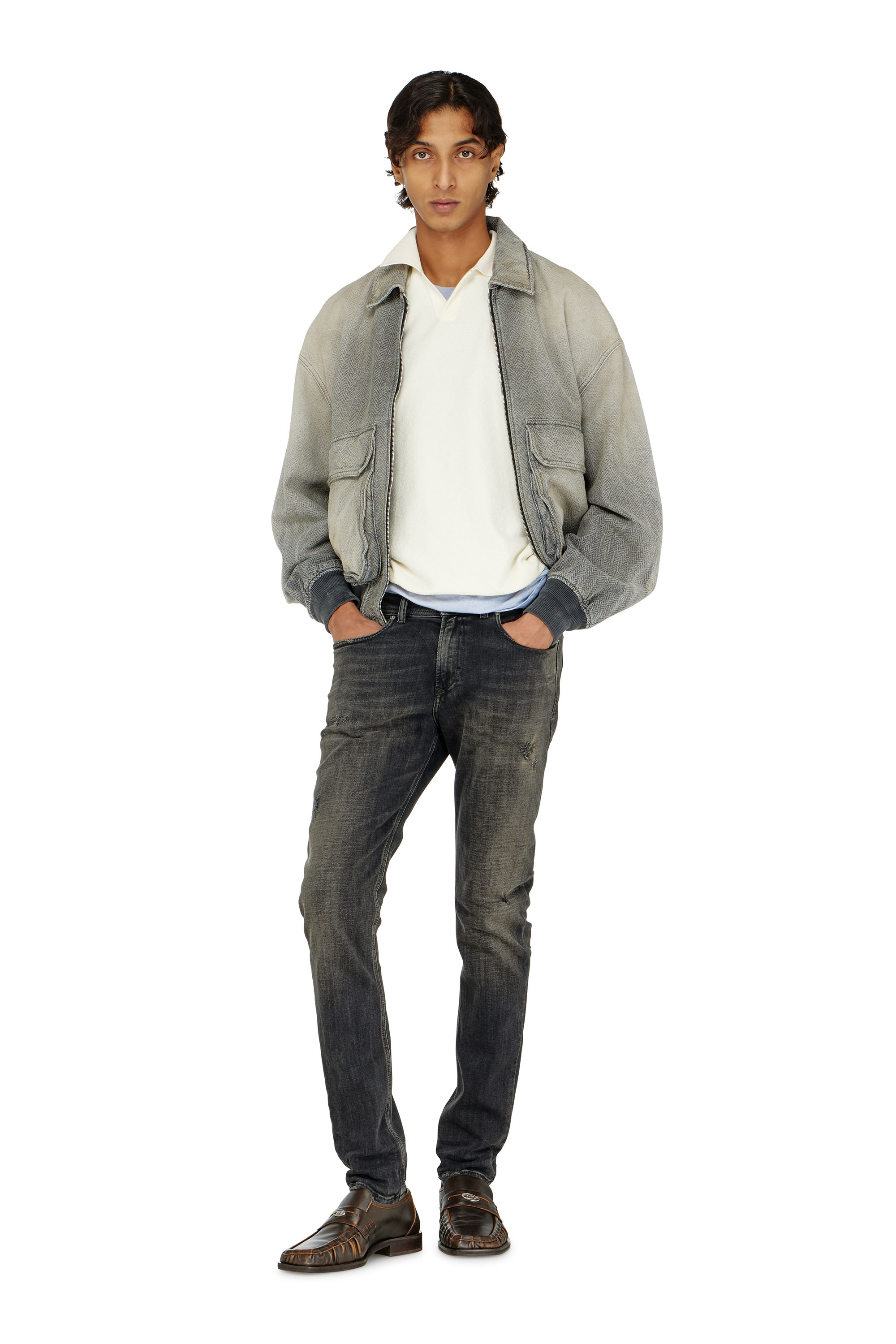Diesel - Man's Skinny Jeans 1979 Sleenker 09P77, Black/Dark grey - 1