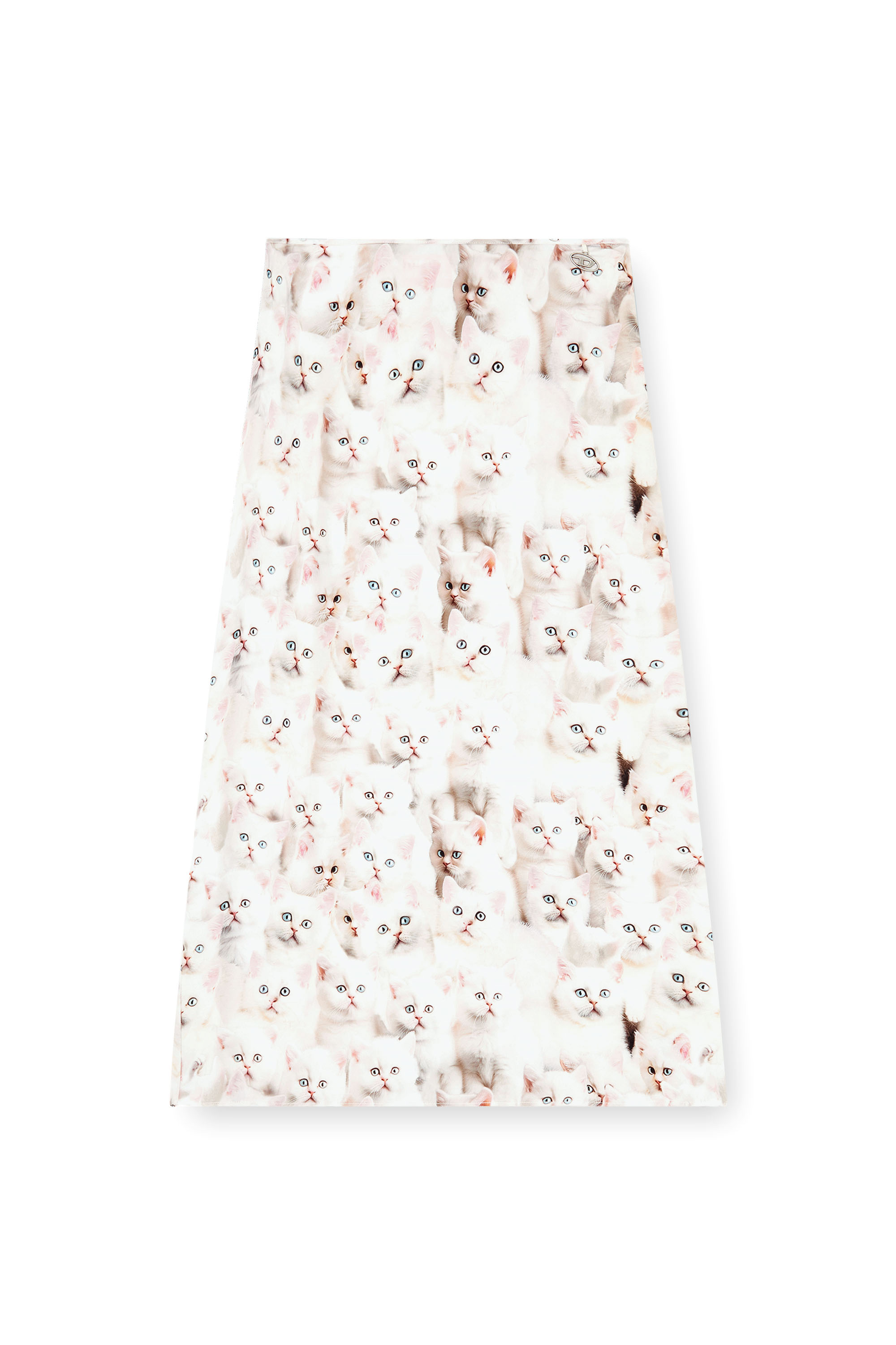 Diesel - O-RCHID-R1, Woman's Midi skirt in viscose with all-over print in White - 2