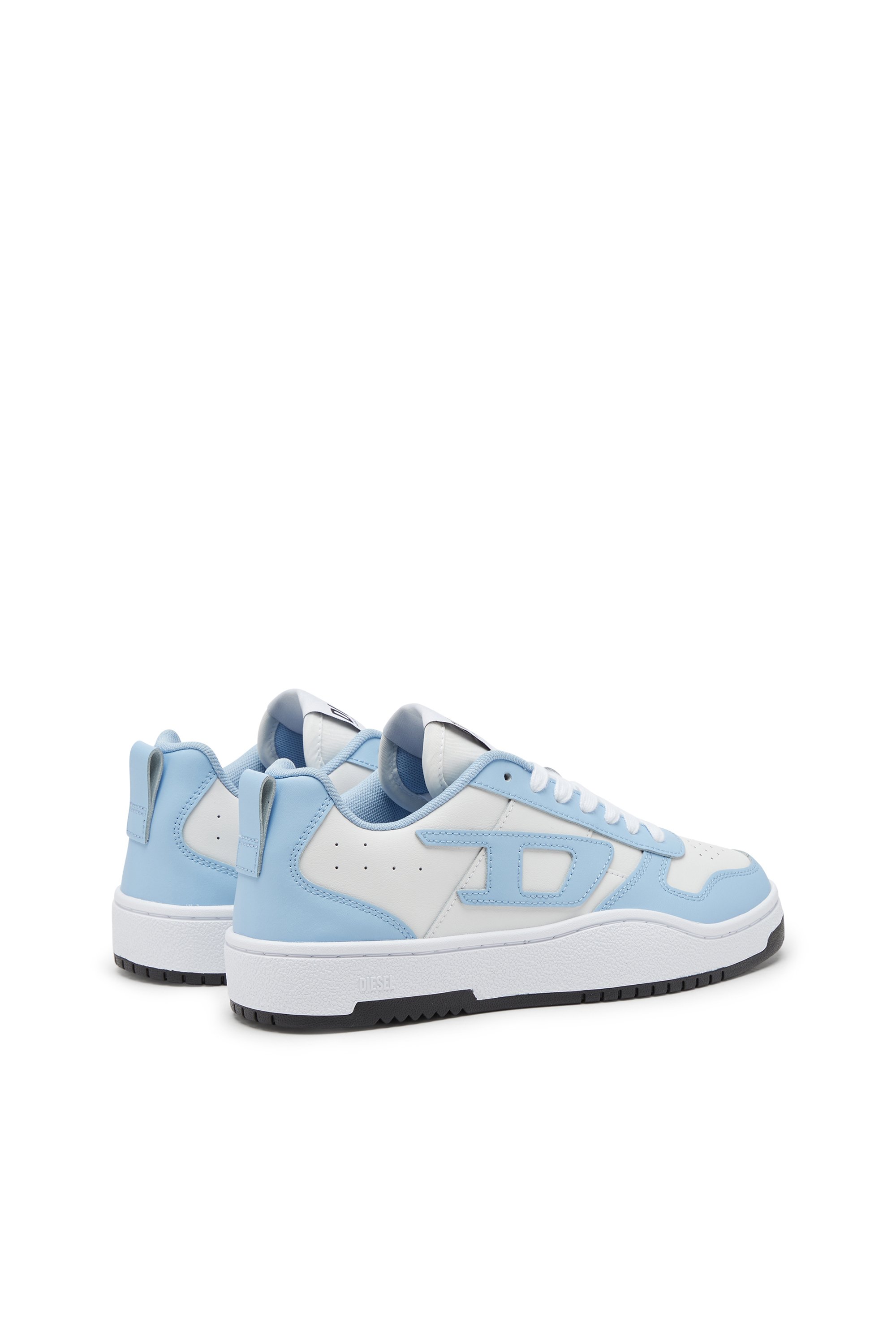 Diesel - S-UKIYO V2 LOW W, Woman's S-Ukiyo Low-Low-top sneakers in leather and nylon in White/Blue - 3