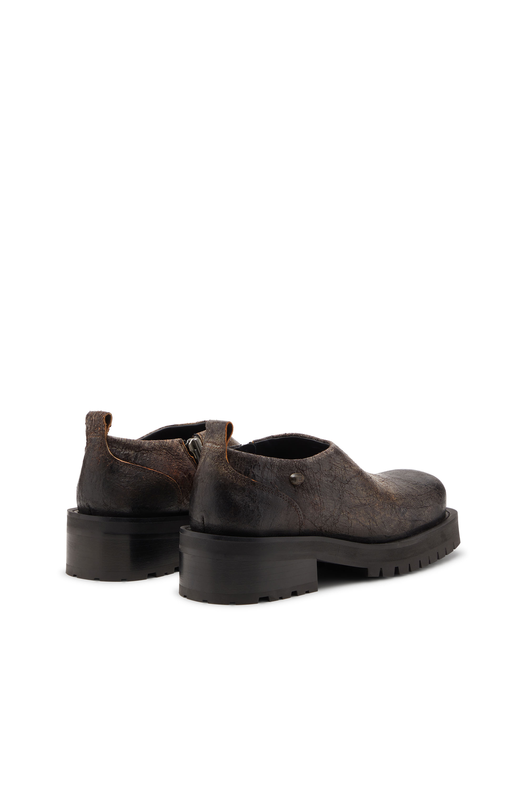 D-TEXAN CLOG, Brown Diesel - D-TEXAN CLOG, Man's D-Texan-Zipped shoes in distressed crackled suede in Brown - 3