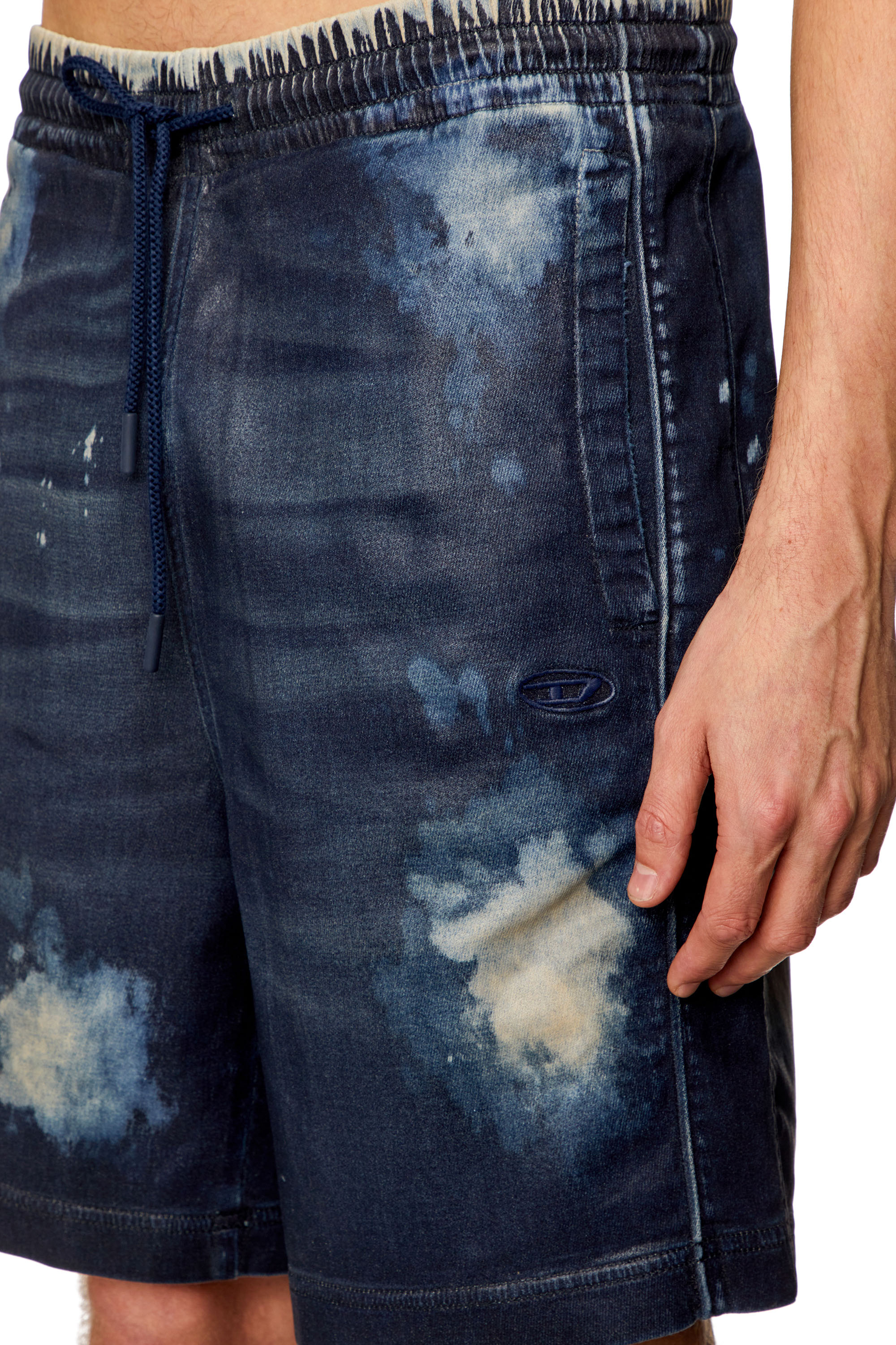 Diesel - D-BOXY-S TRACK, Man's Shorts in coated Track Denim in Dark Blue - 5