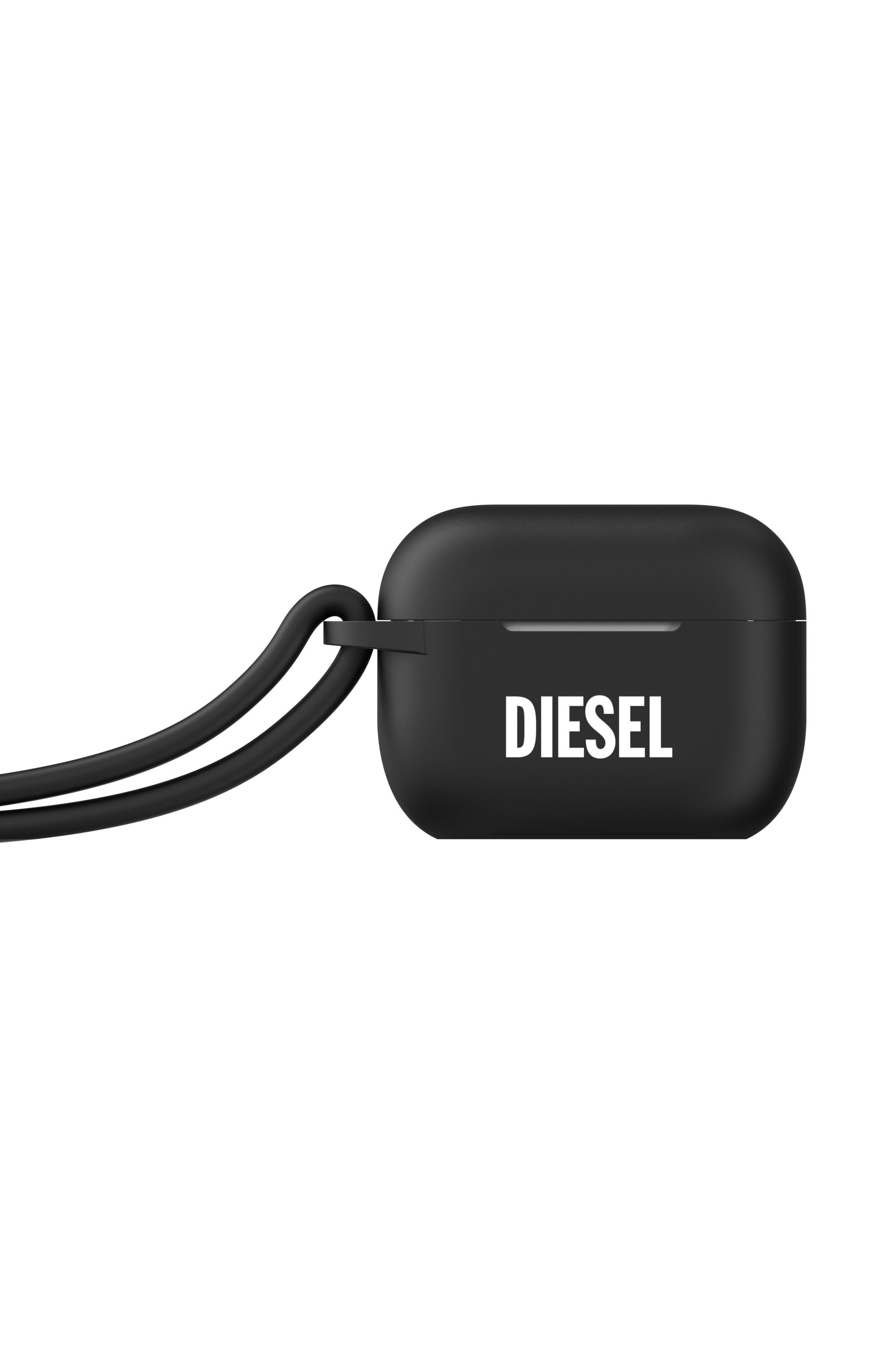 Diesel - 49863 AIRPOD CASE, Unisex Airpod case with lanyard for AirPods pro in Black - Image 1