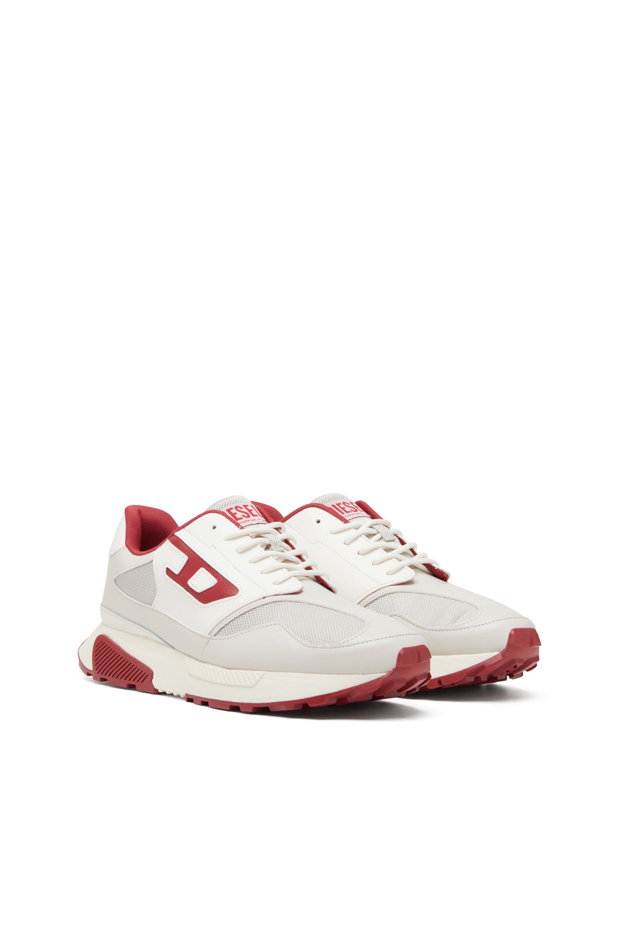 Diesel - S-TAME-D RUNNING, Man's S-Tame-D-Sneakers in mesh, suede and PU in White/Red - 2