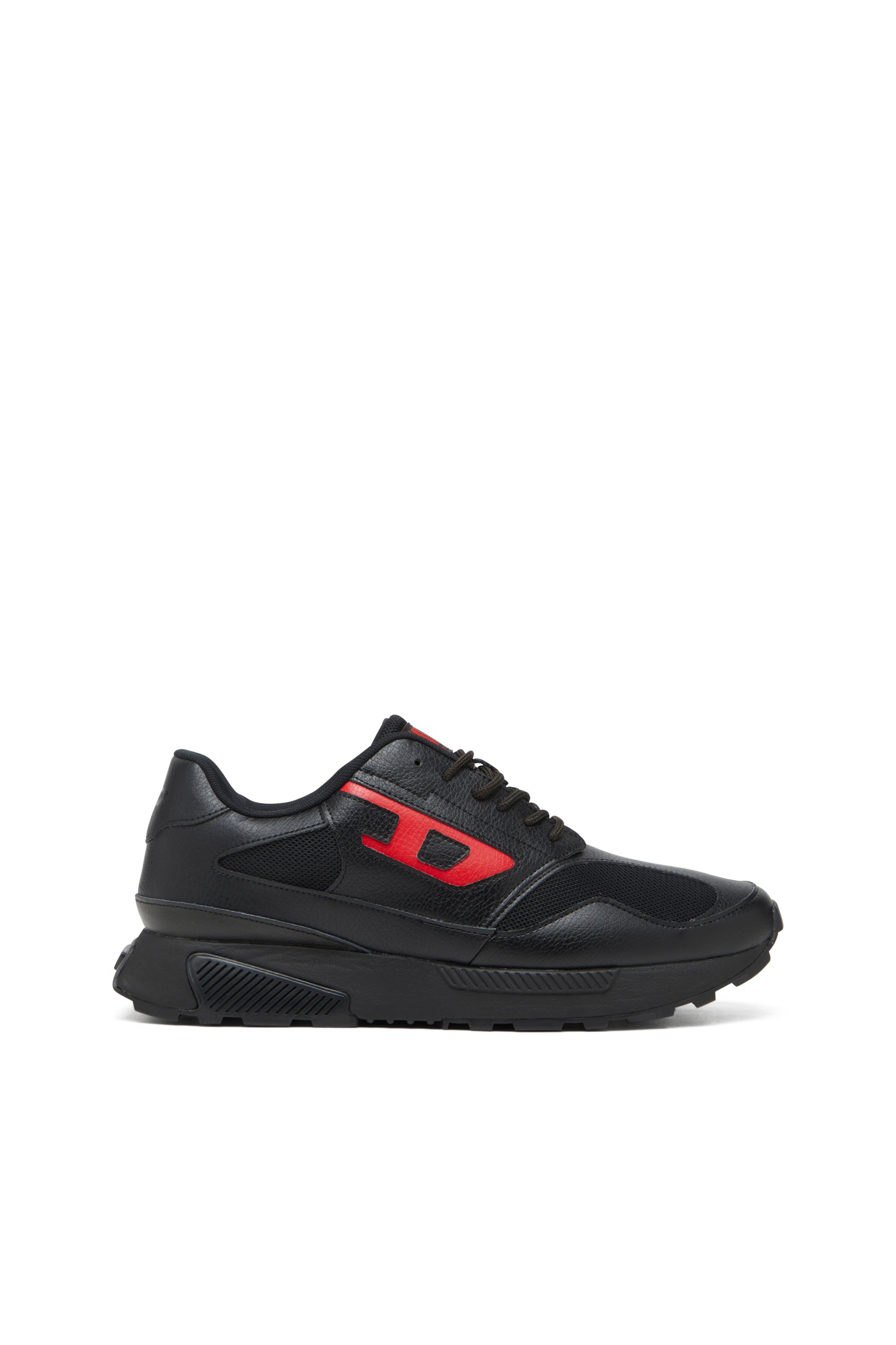 Diesel - S-TAME-D RUNNING, Man's S-Tame-D-Sneakers in mesh, suede and PU in Black/Red - 1