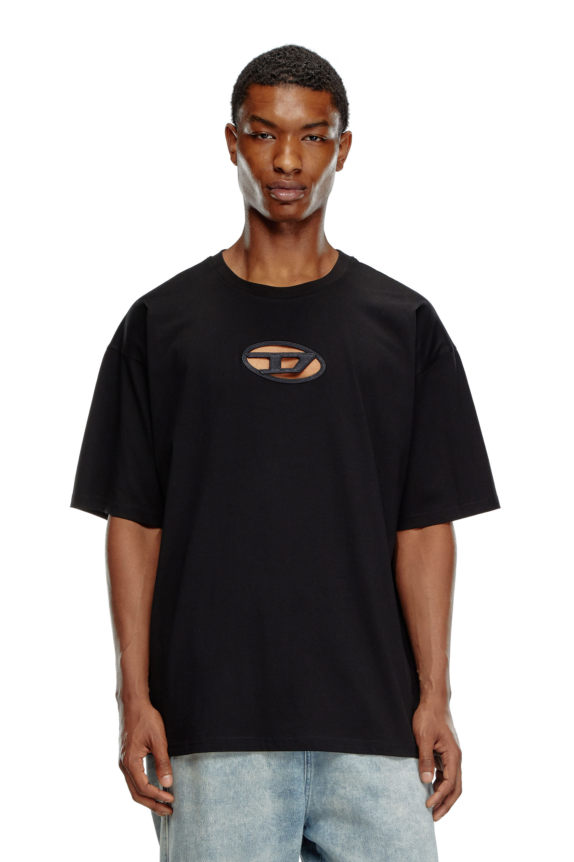 Diesel - T-BOXT-OD, Unisex's T-shirt with embroidered Oval D in Black - 1