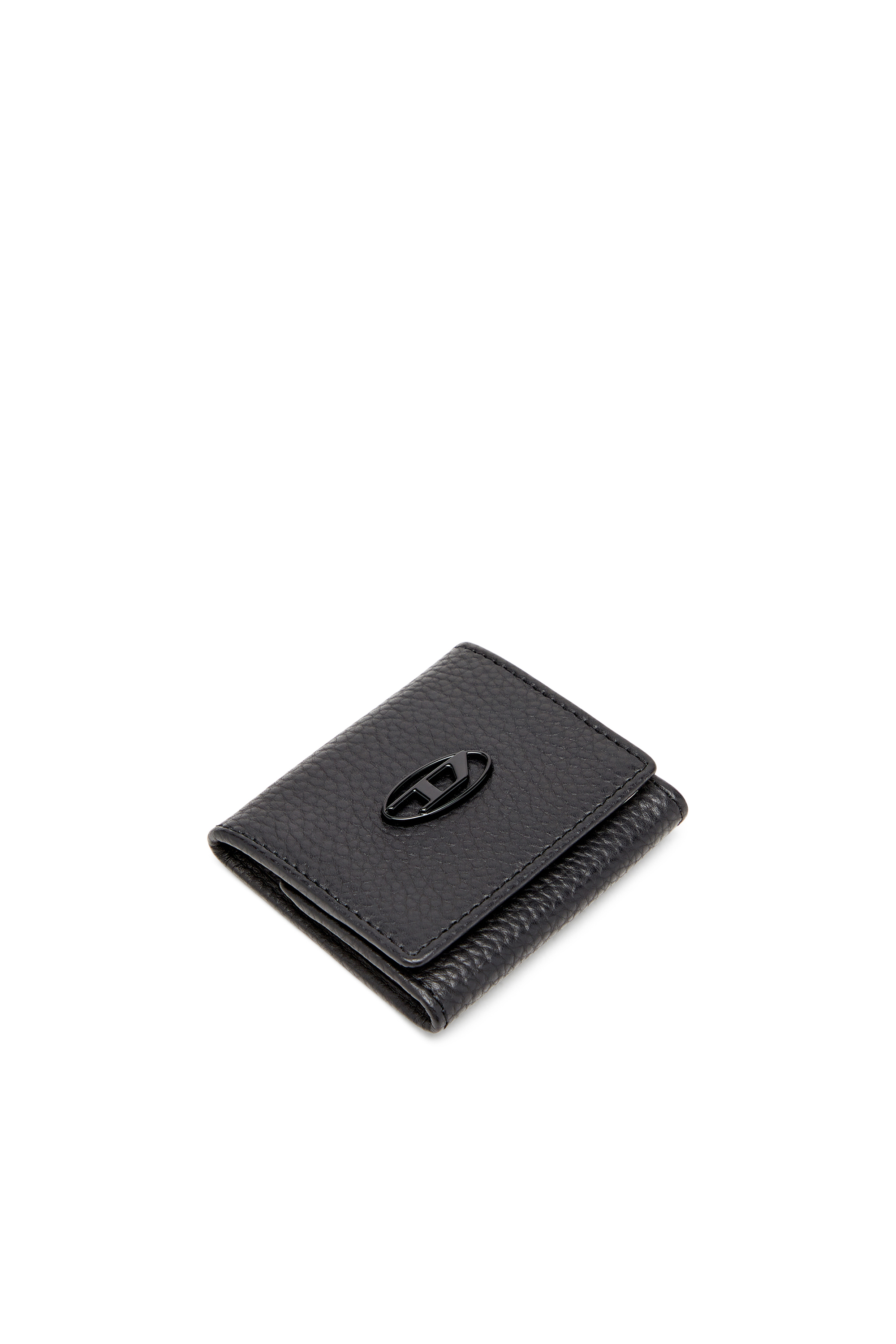 Diesel - HISSU EVO COIN CASE, Man's Coin purse in grainy leather in Black - 4