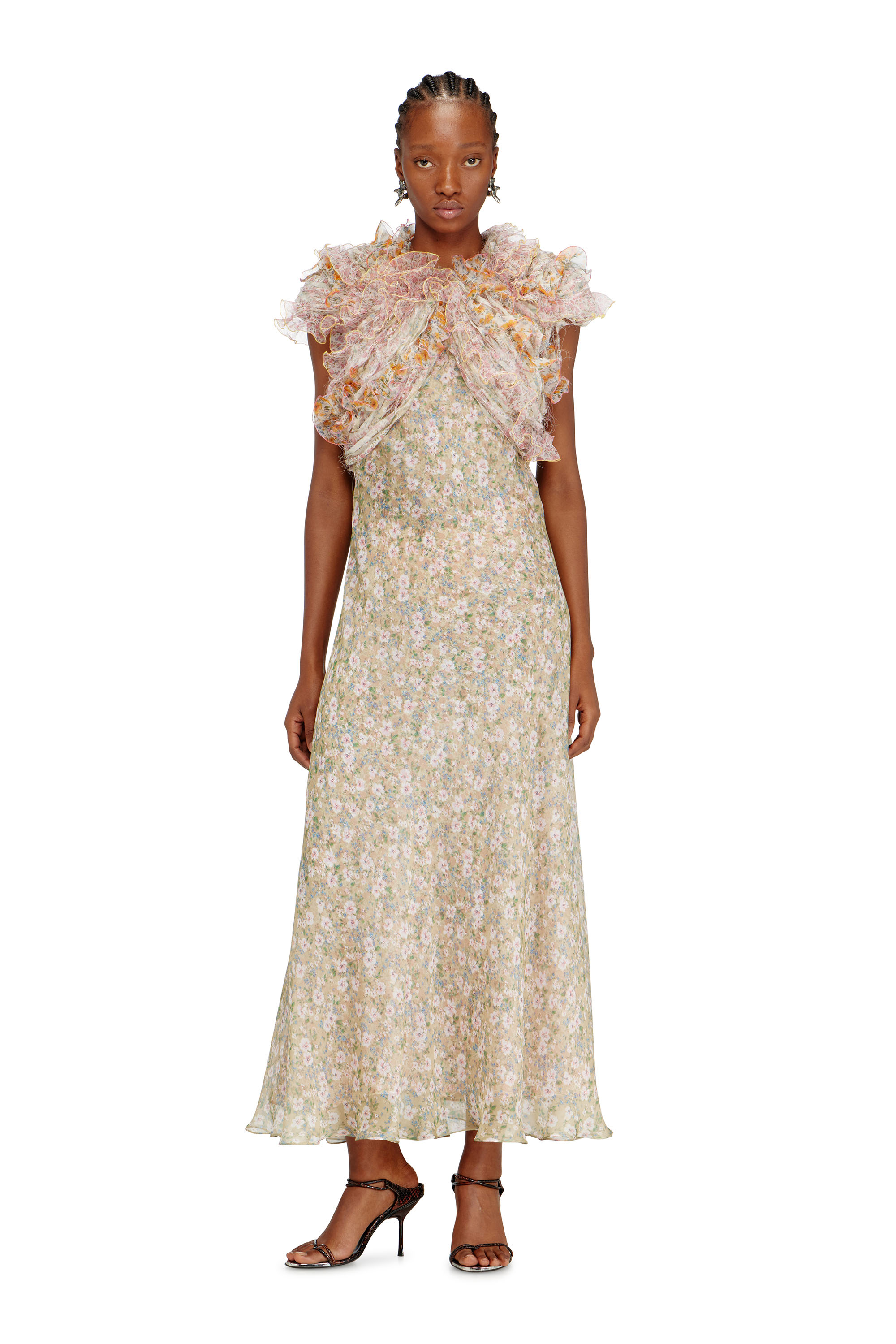 Diesel - D-FIBY, Woman's Silk dress with floral print in Multicolor - 2